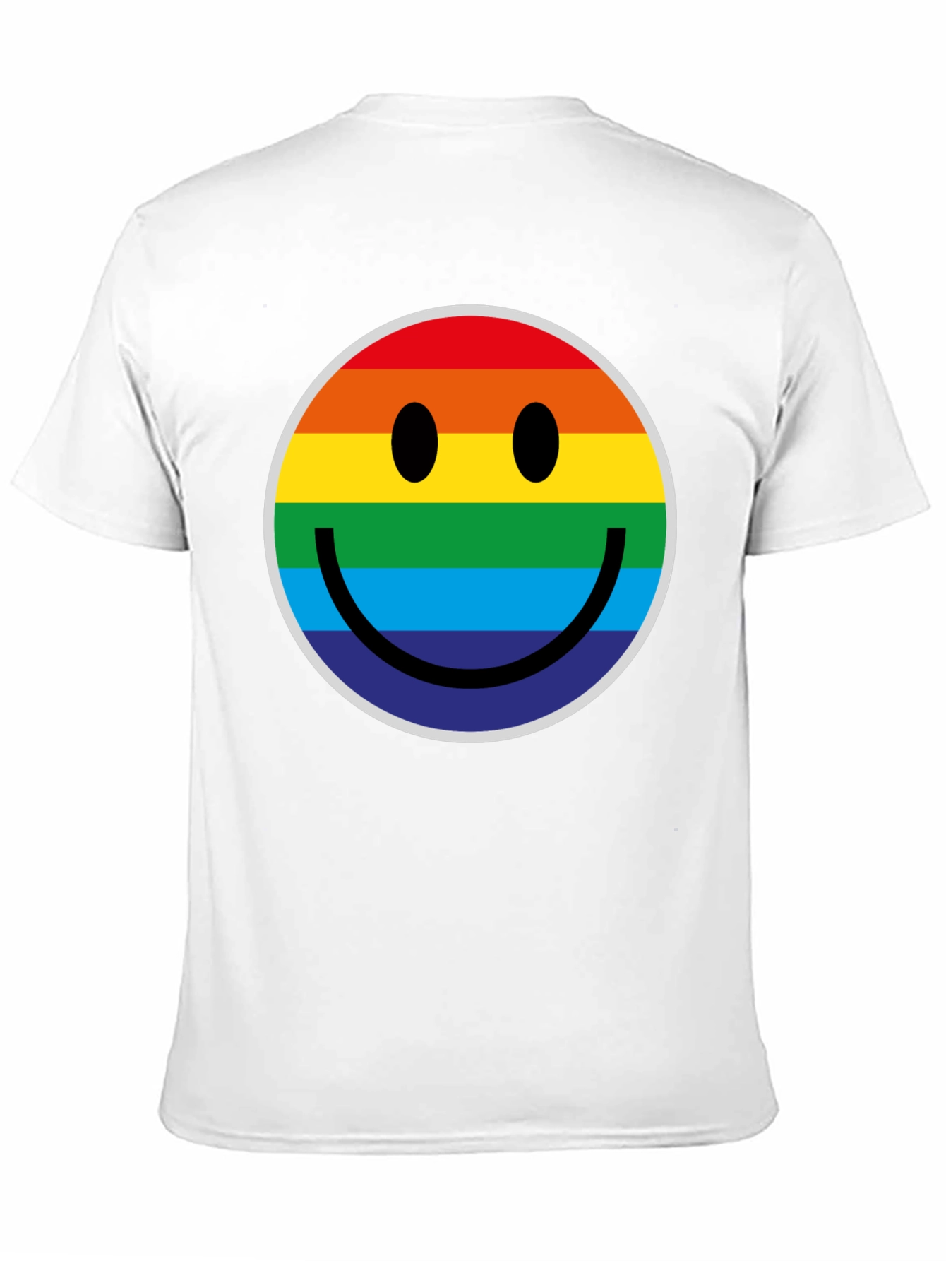 Rainbow Smiley Face Black T-Shirt