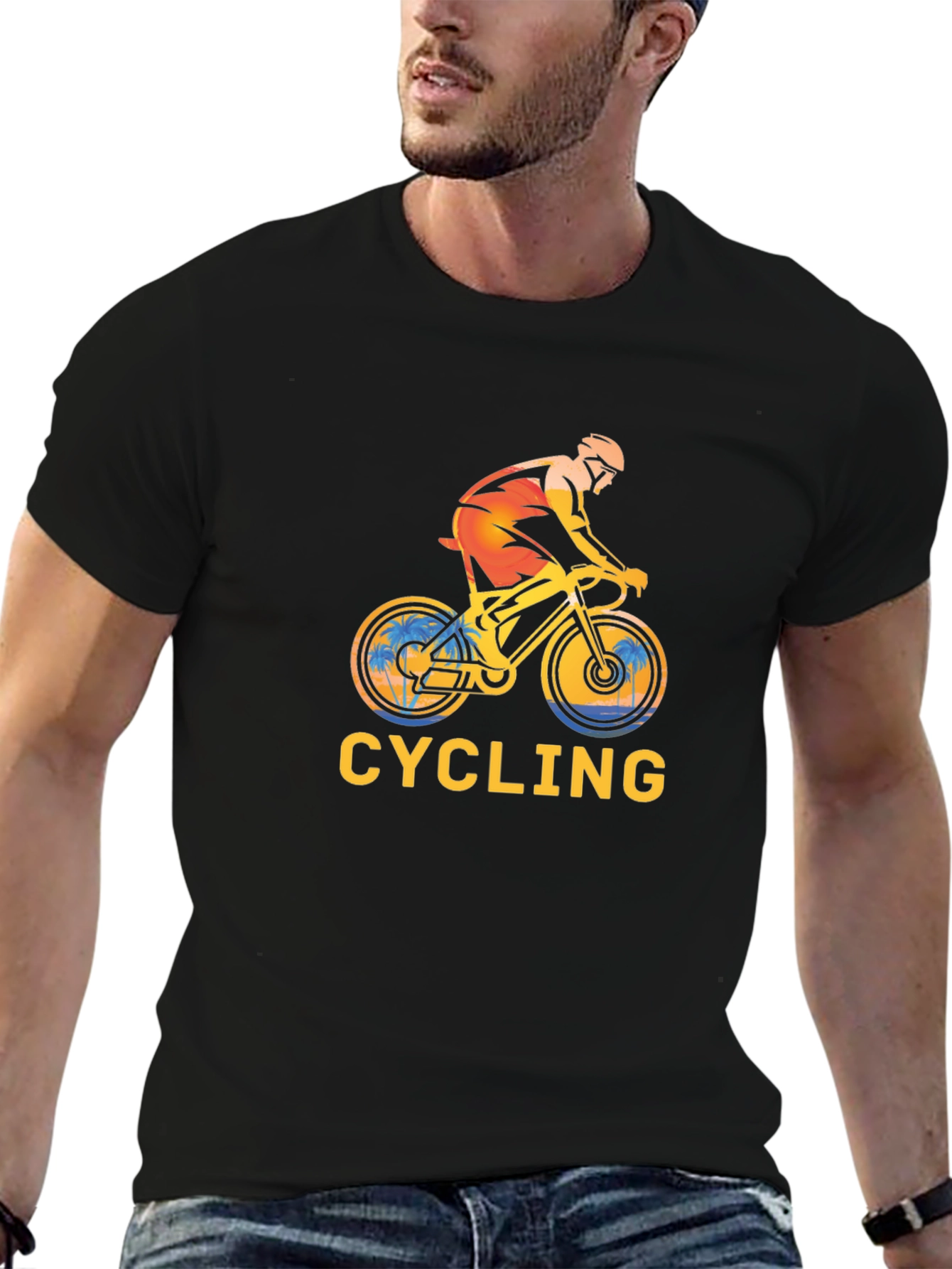 Cycling Graphic Black T-Shirt
