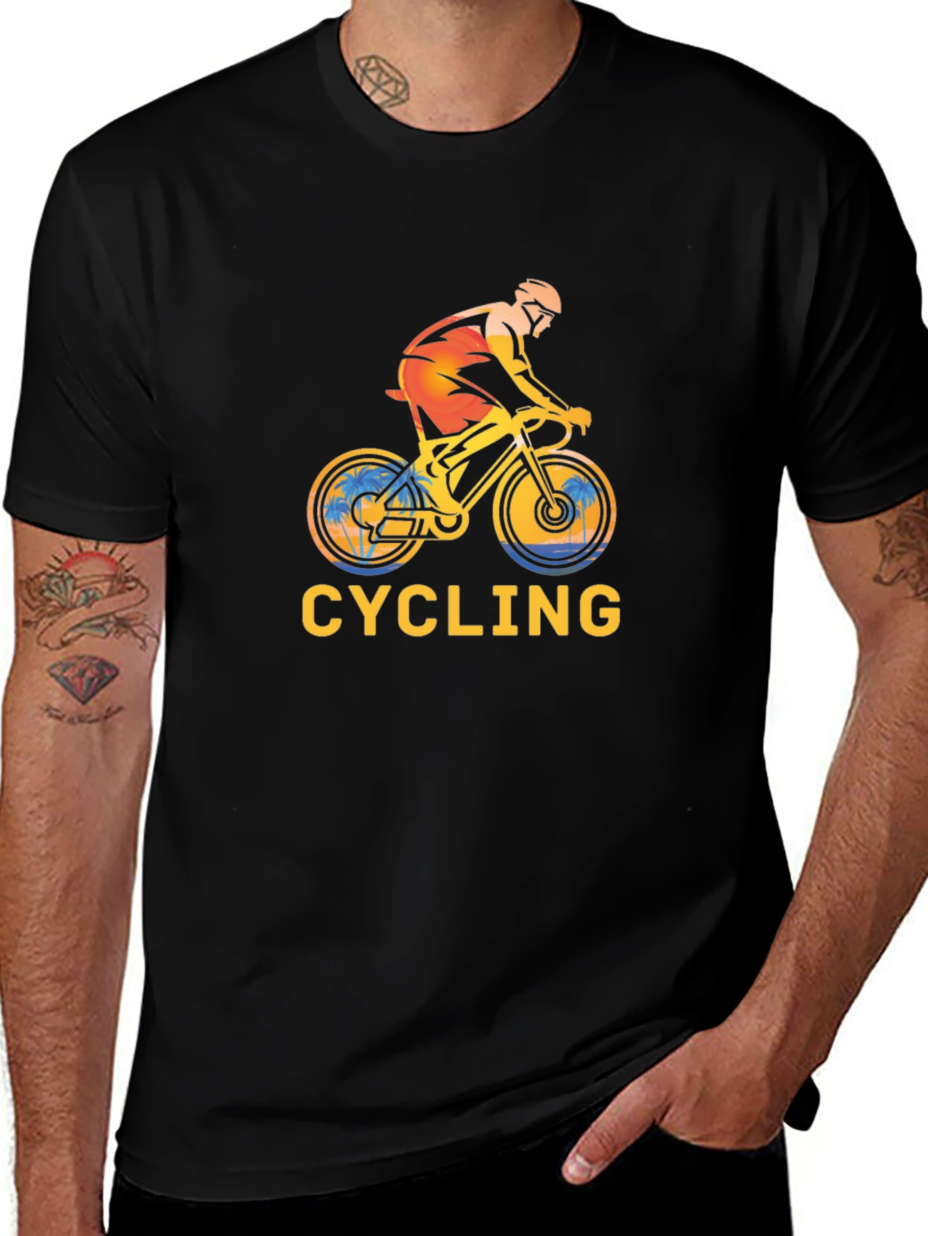 Cycling Graphic Black T-Shirt