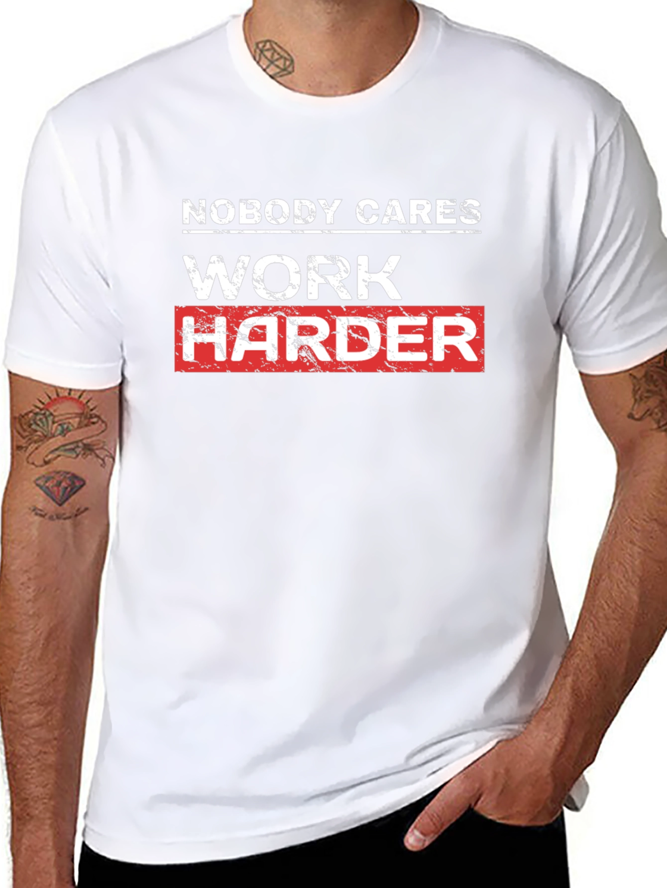 Work Harder Motivational Black T-Shirt