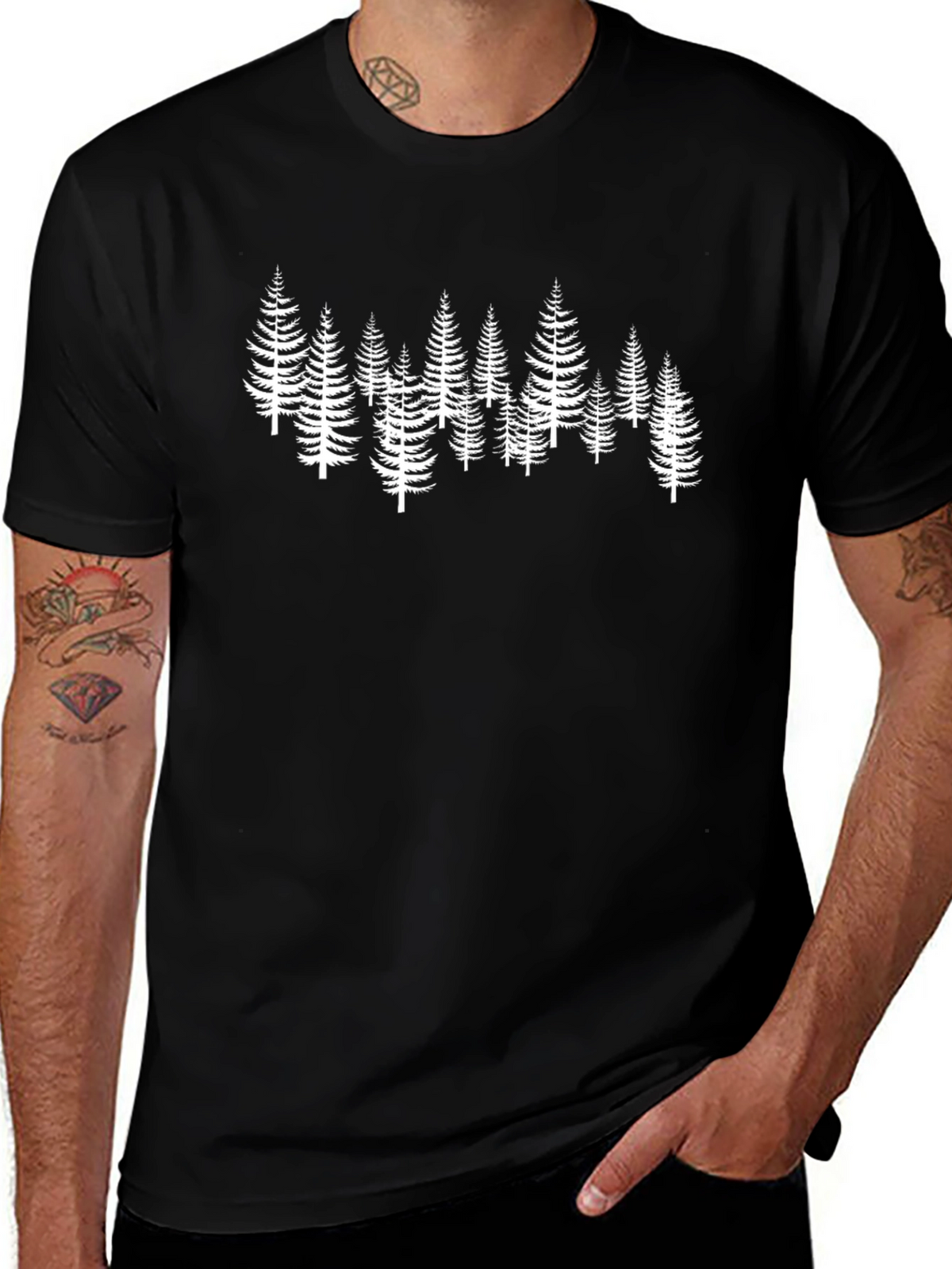 Forest Graphic Tee - Black Cotton T-Shirt