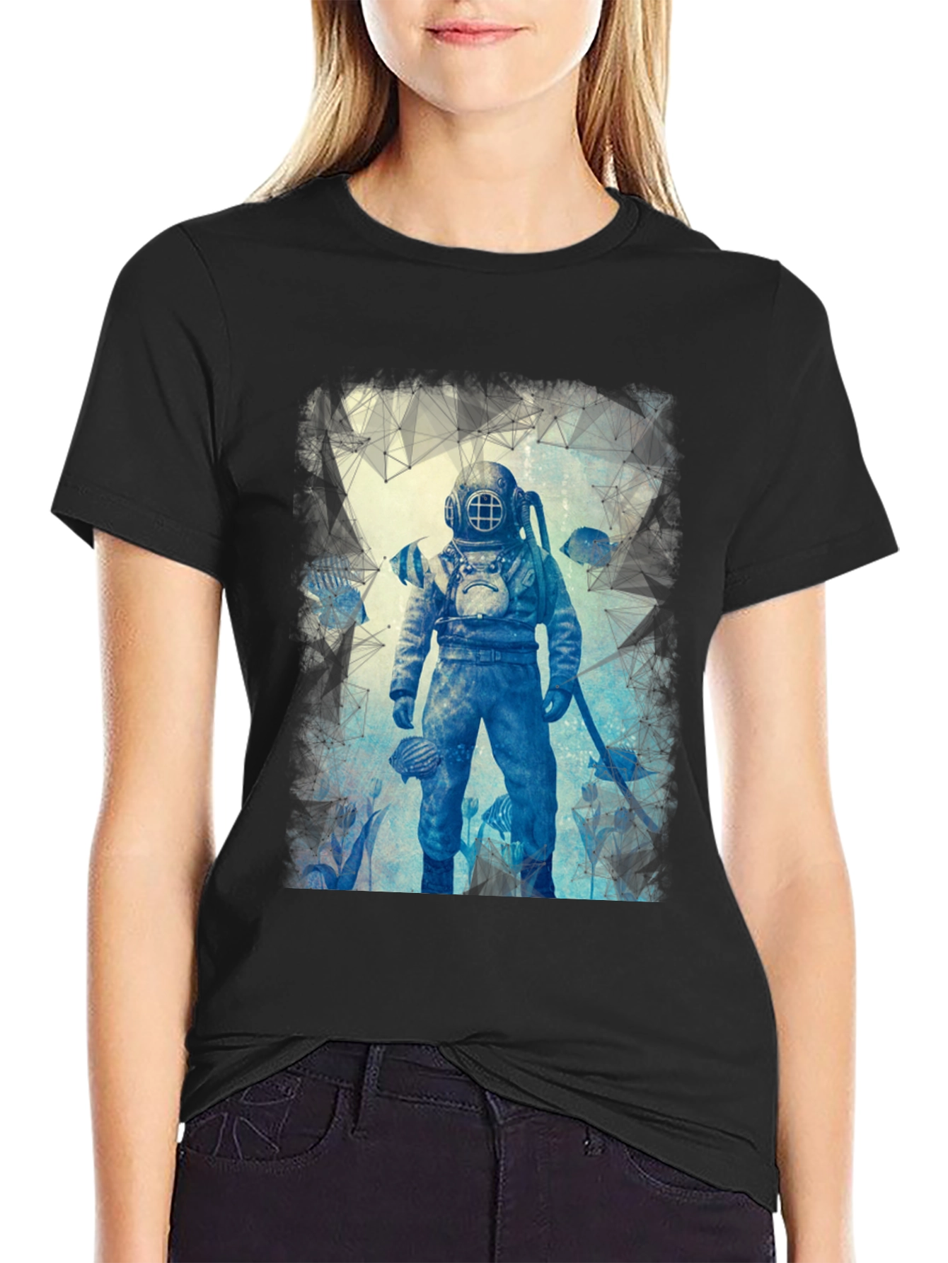 Diver Design Graphic T-Shirt