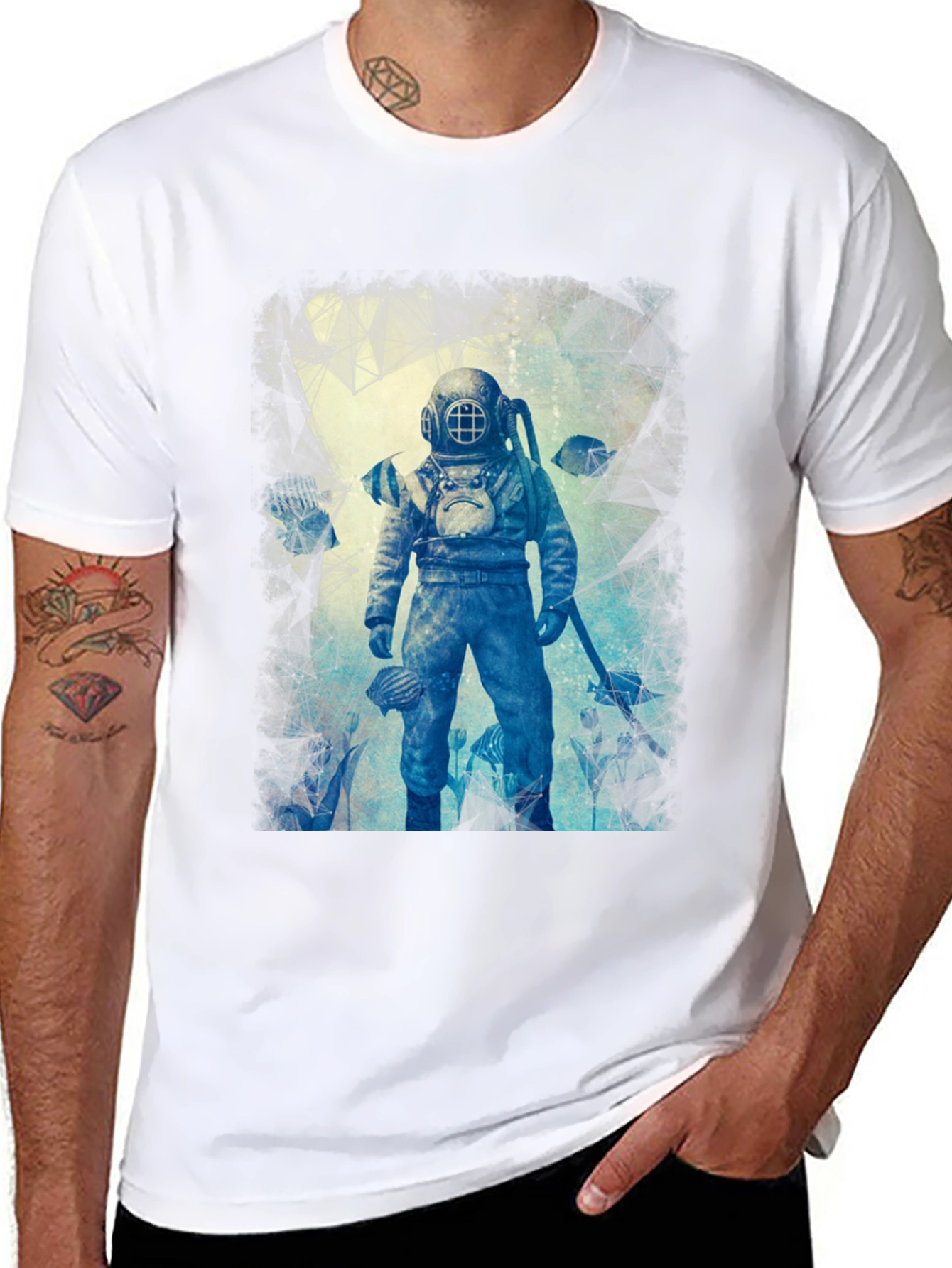 Diver Design Graphic T-Shirt
