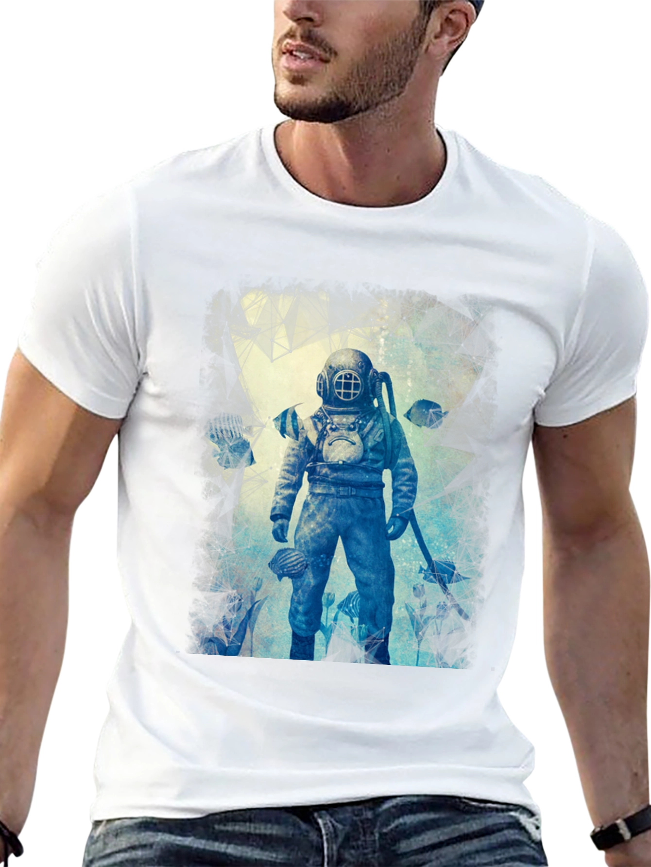 Diver Design Graphic T-Shirt