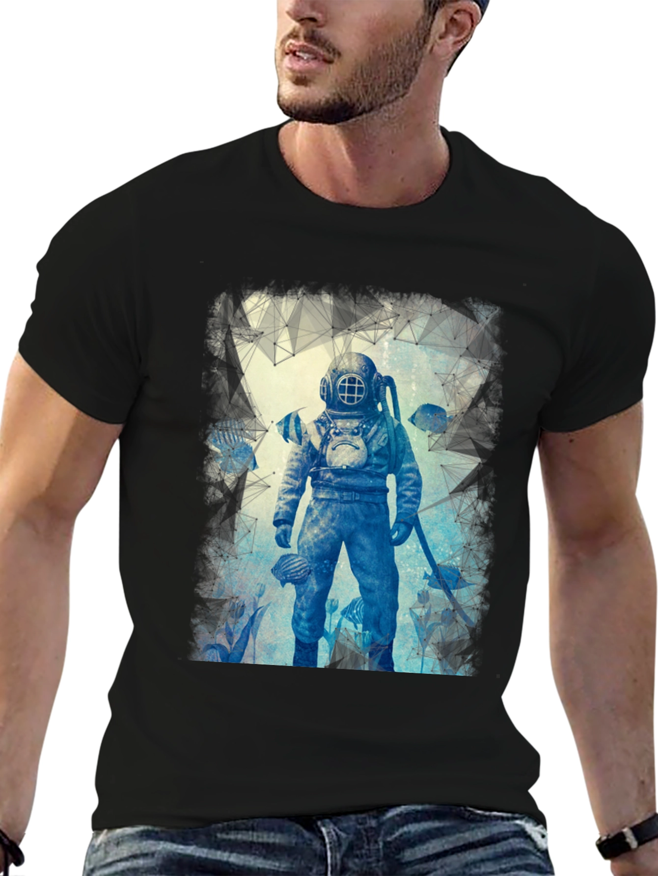 Diver Design Graphic T-Shirt