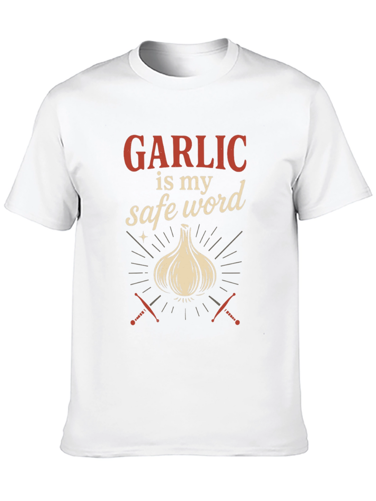 Garlic is My Safe Word Black T-Shirt