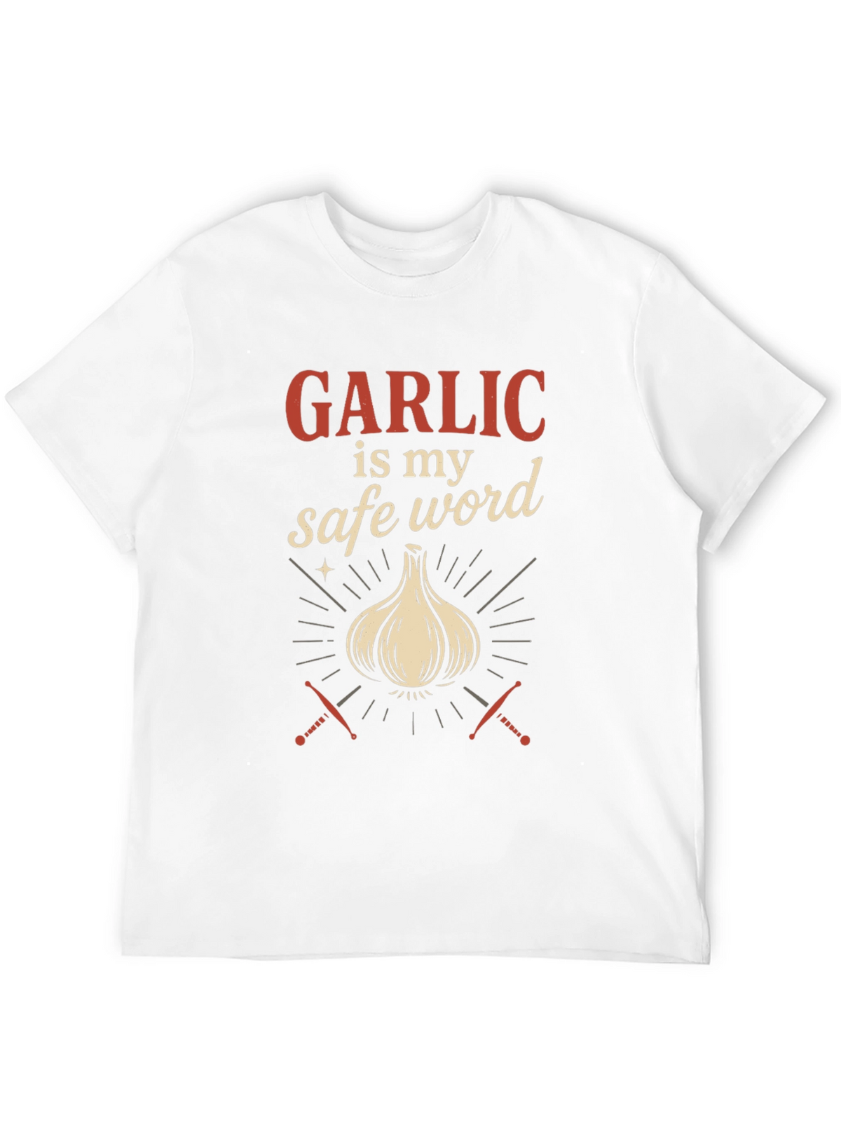 Garlic is My Safe Word Black T-Shirt