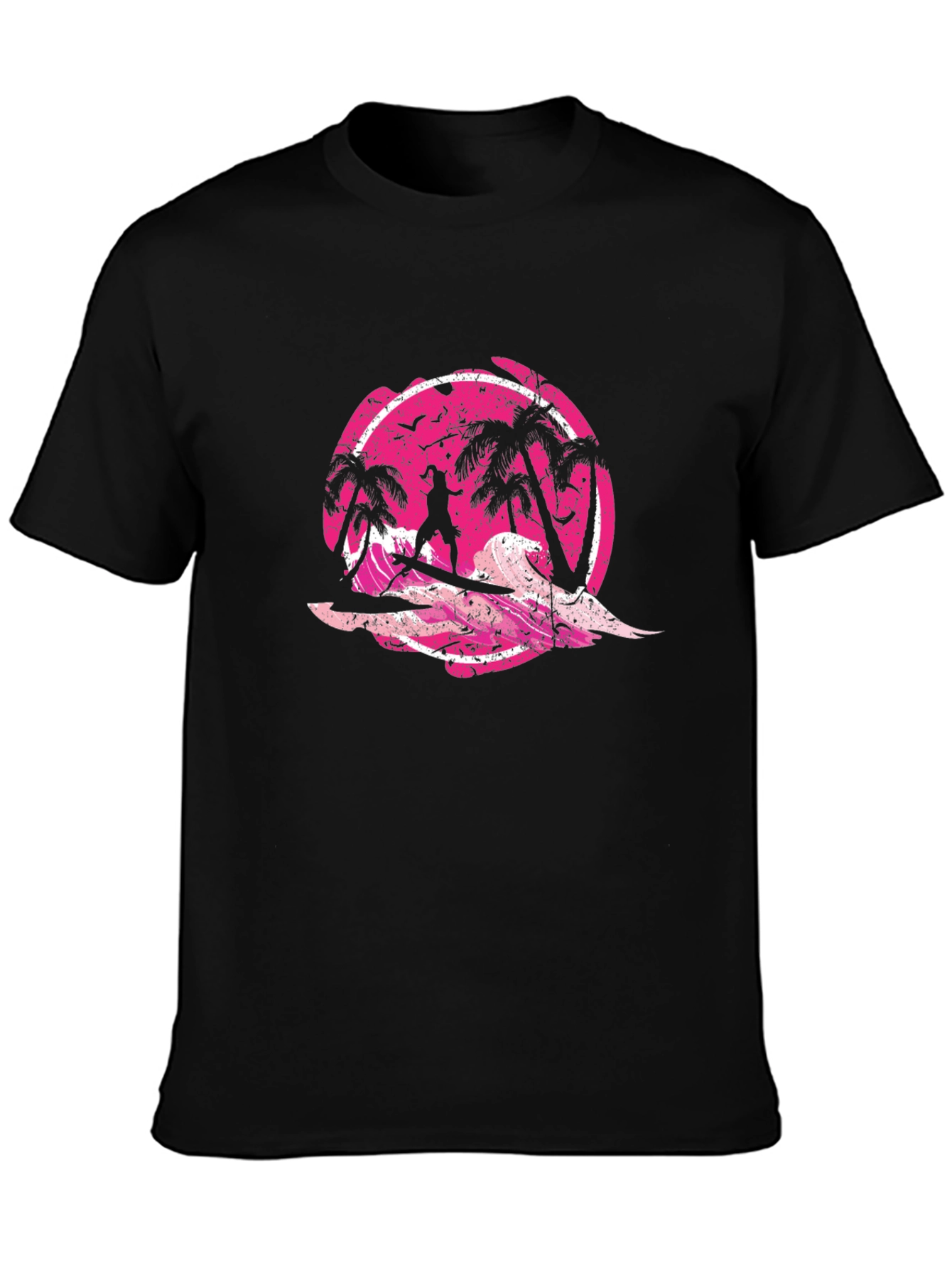 Retro Surfer T-Shirt - Black Graphic Tee
