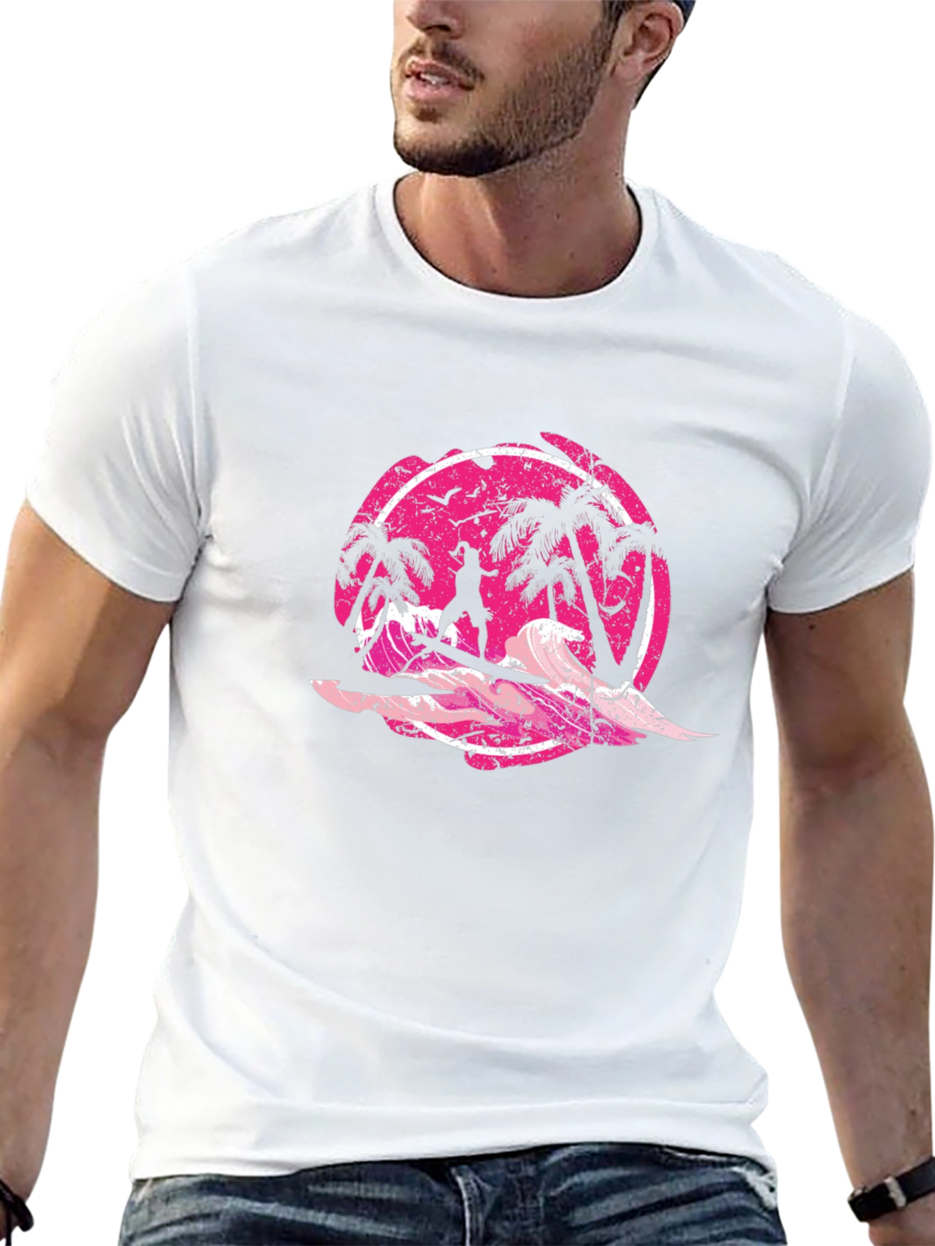 Retro Surfer T-Shirt - Black Graphic Tee