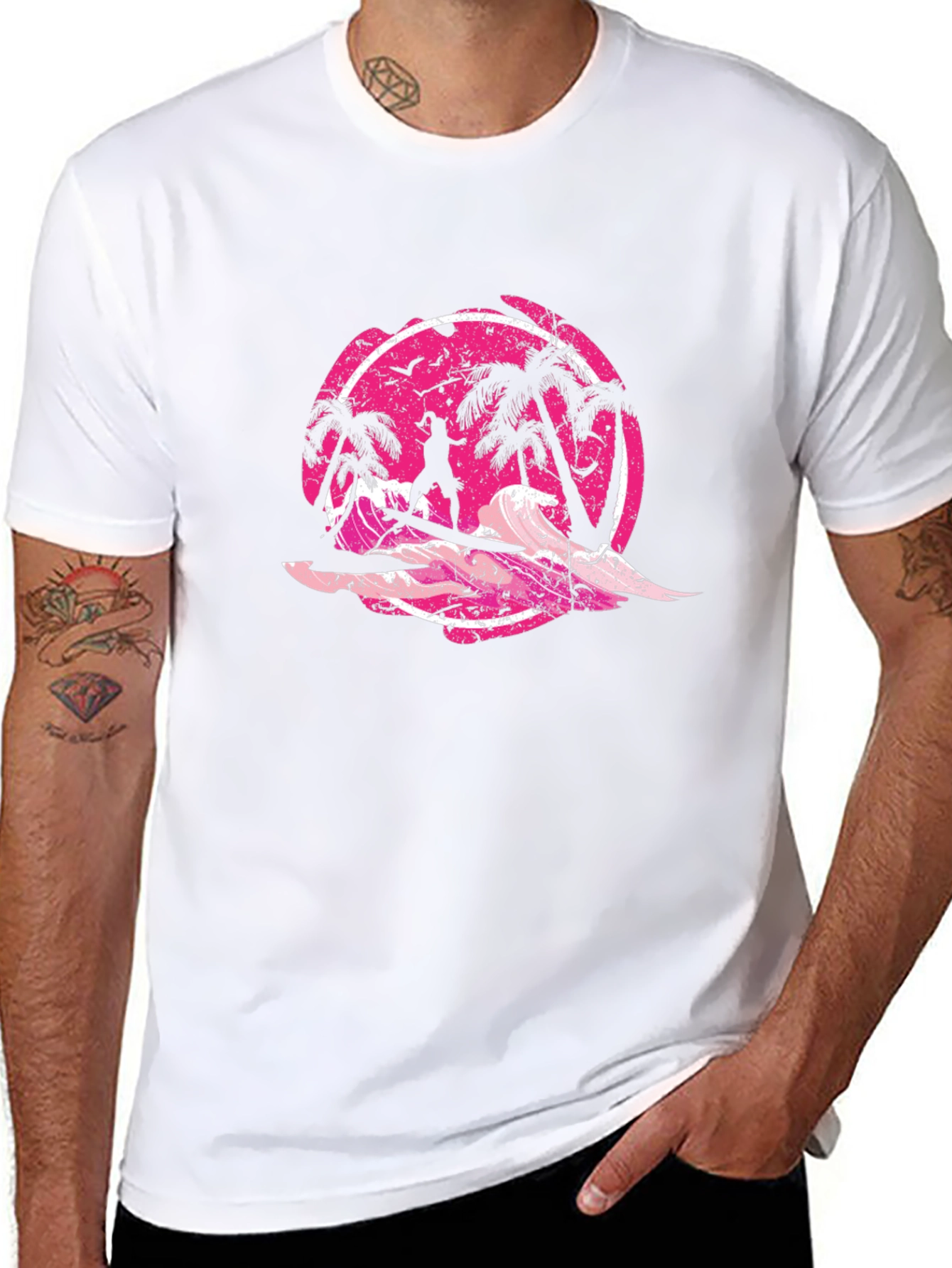 Retro Surfer T-Shirt - Black Graphic Tee