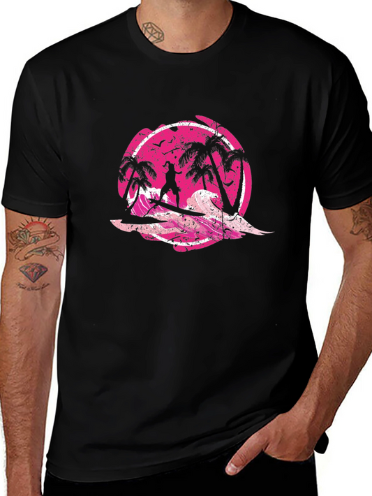 Retro Surfer T-Shirt - Black Graphic Tee