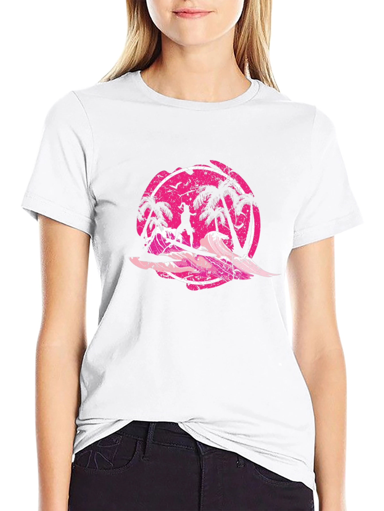 Retro Surfer T-Shirt - Black Graphic Tee