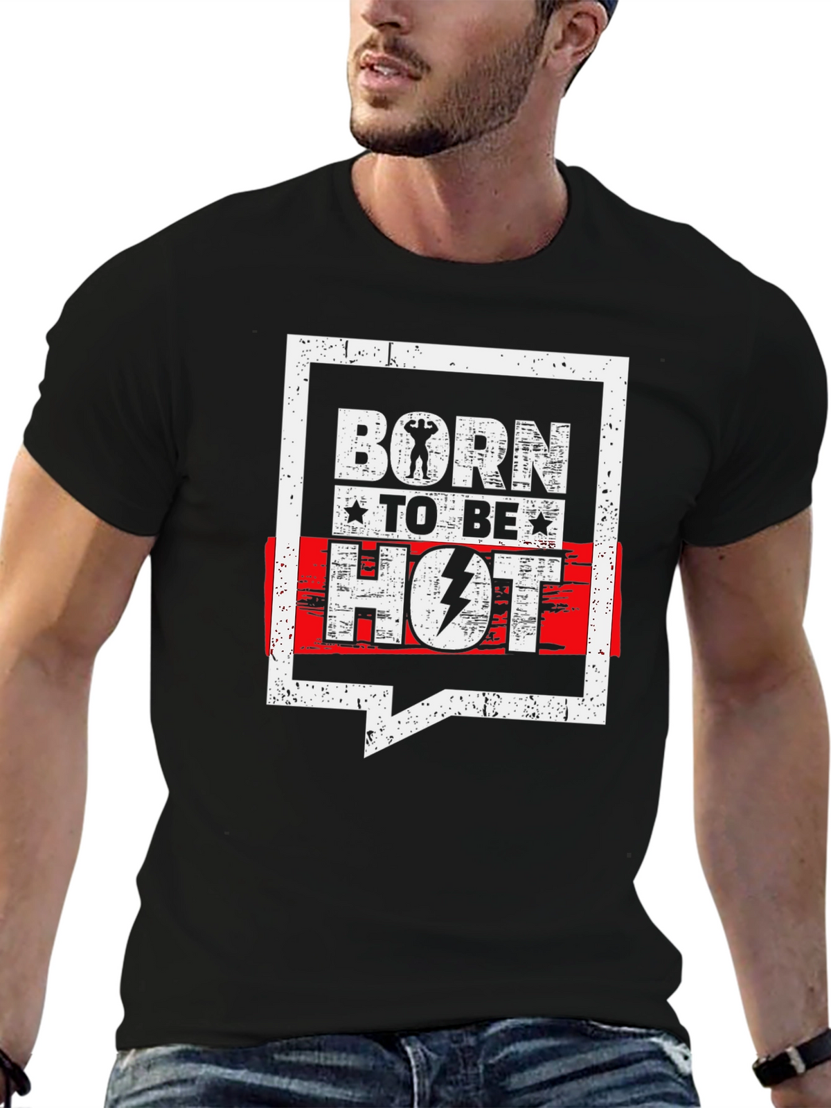 Born To Be Hot Black Graphic T-Shirt