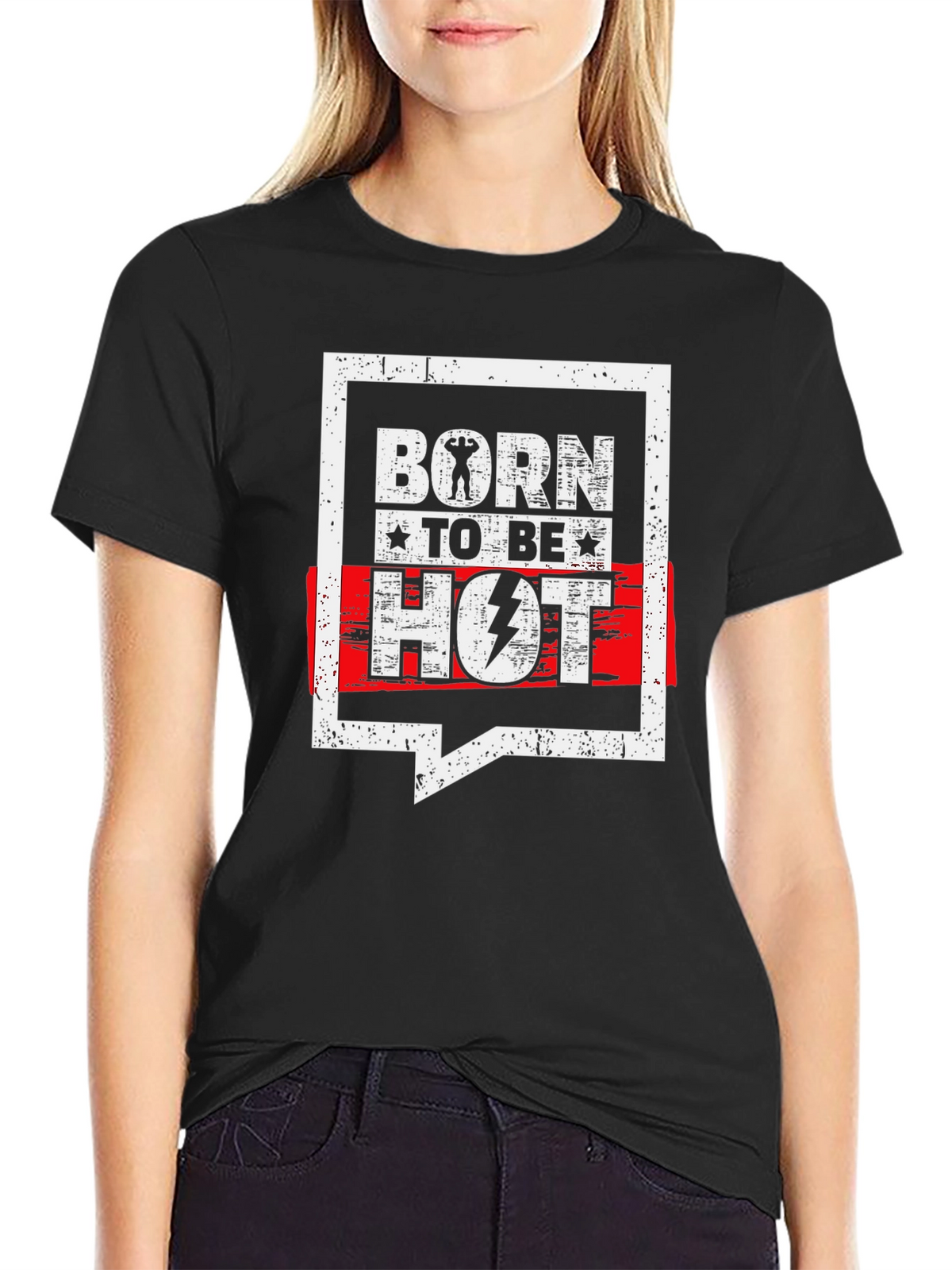 Born To Be Hot Black Graphic T-Shirt