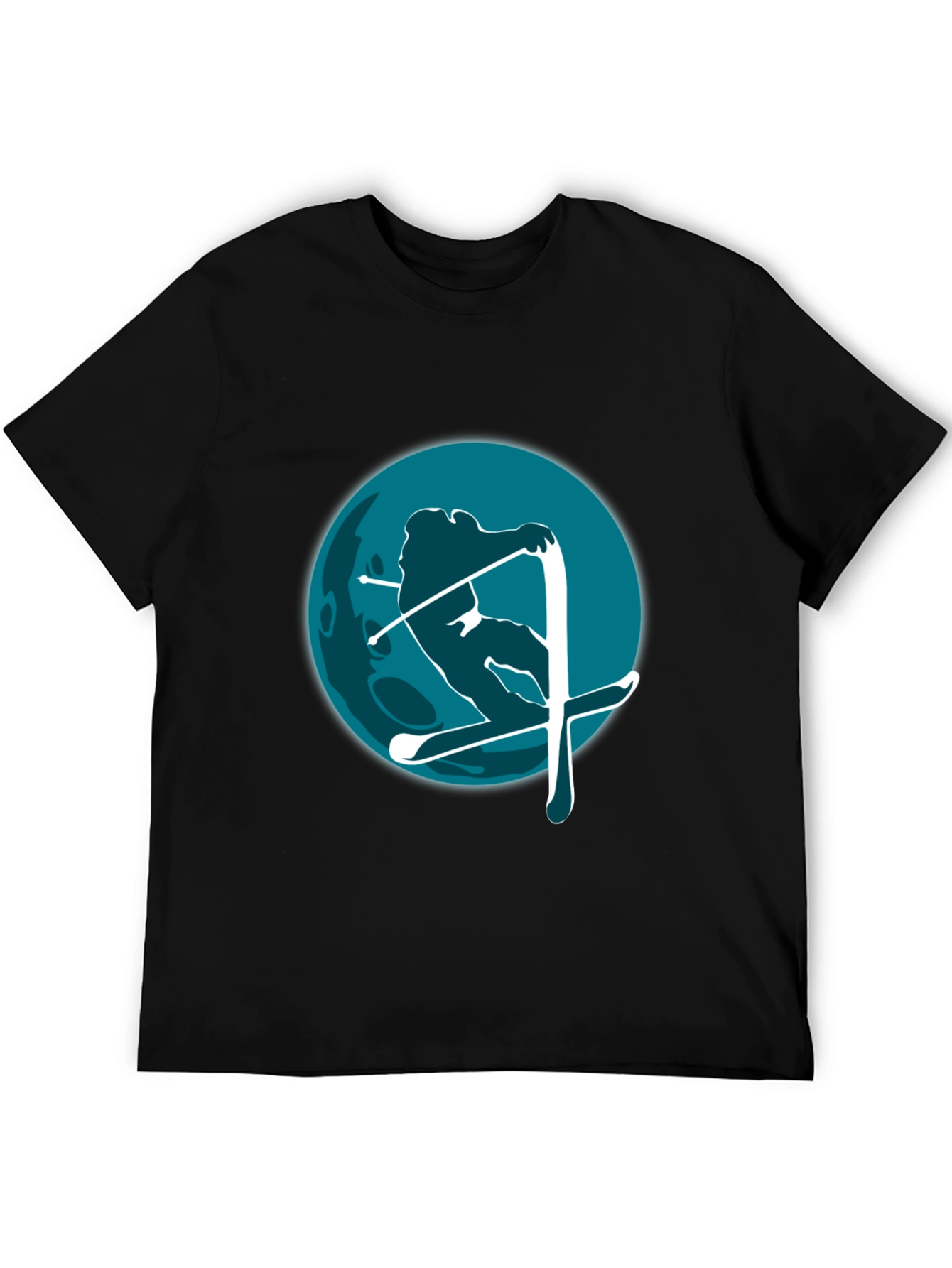 Skiing Graphic Tee - Mens Black T-Shirt