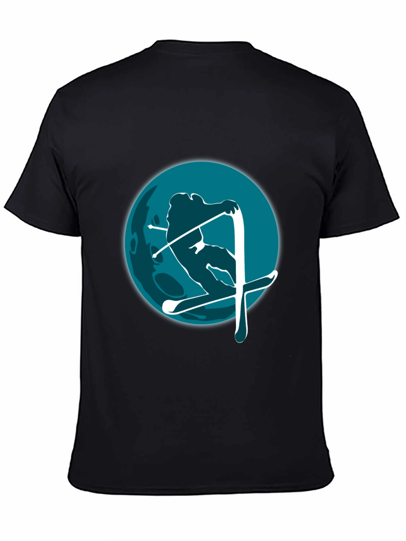 Skiing Graphic Tee - Mens Black T-Shirt
