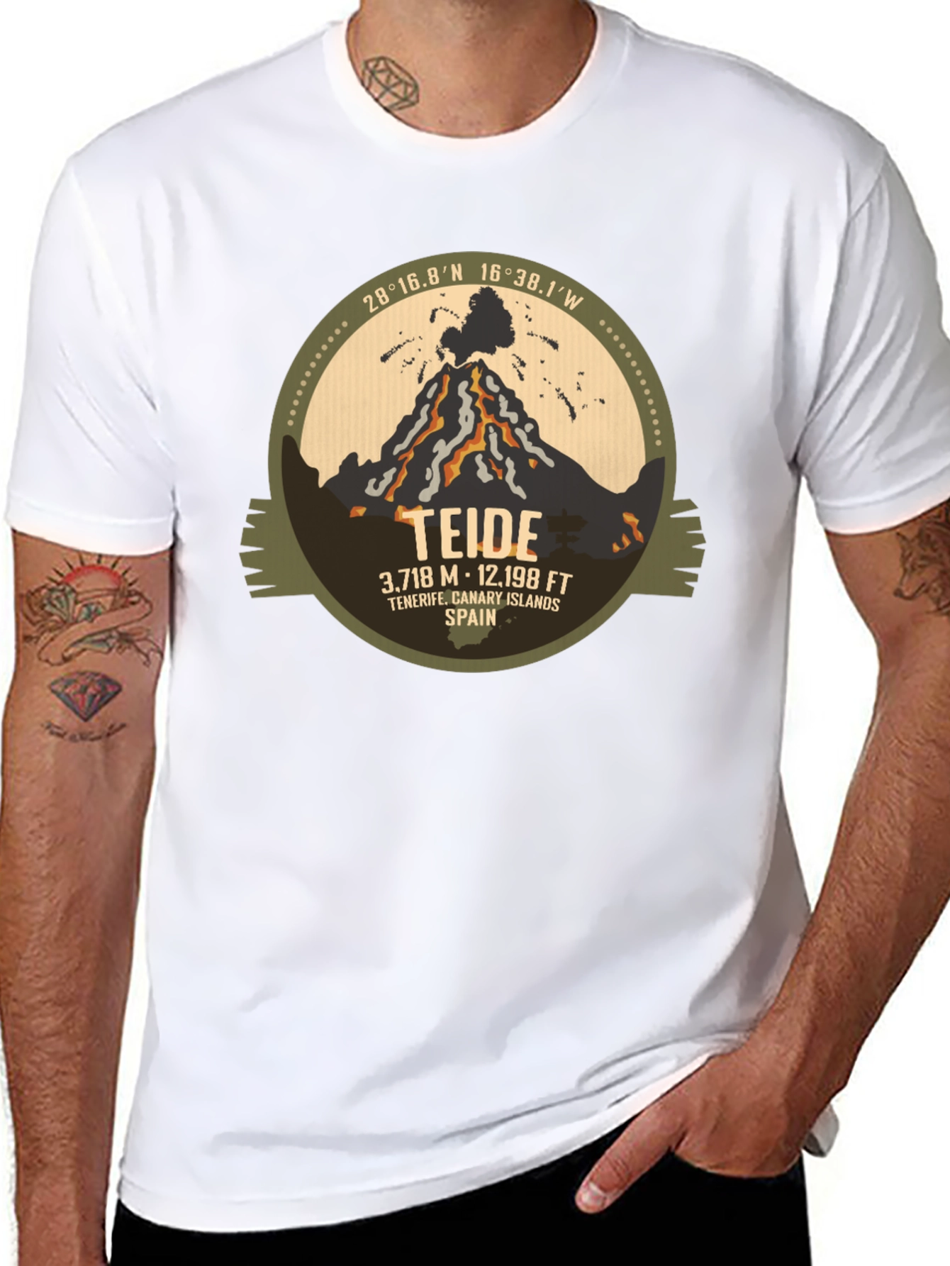 Teide Volcano Graphic Tee - Canary Islands Souvenir T-Shirt