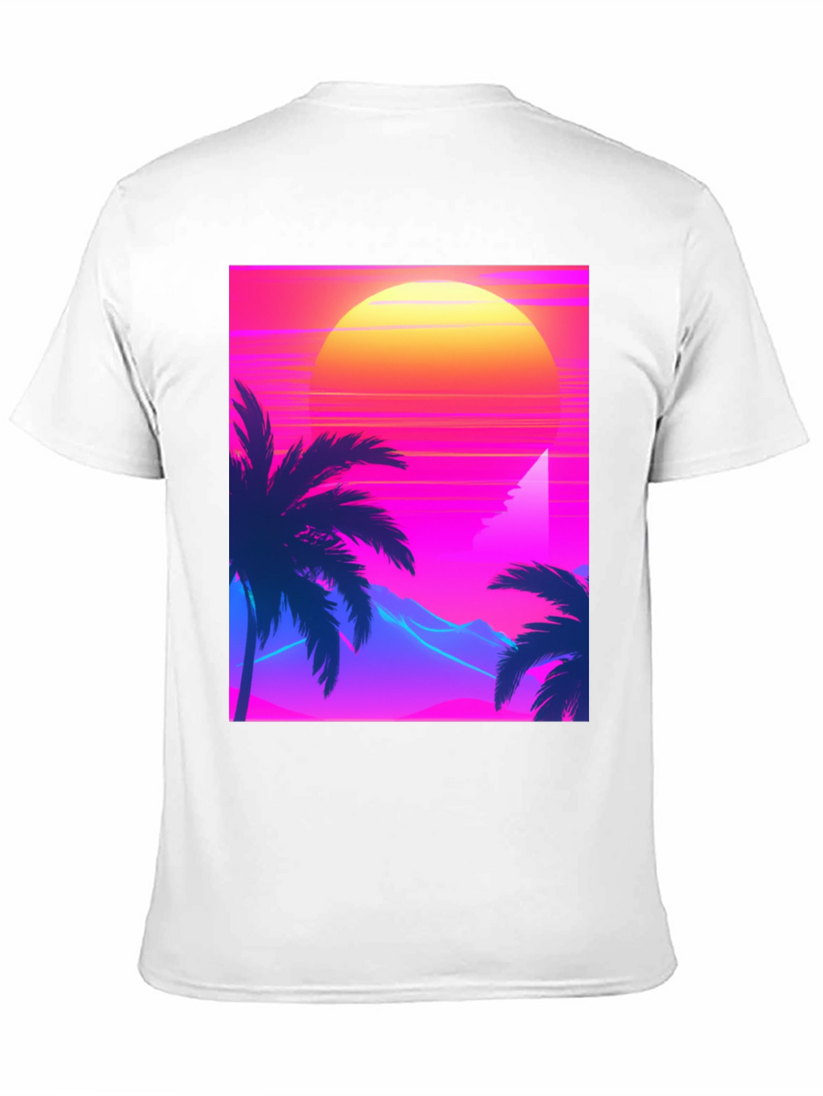 Retro Sunset T-Shirt - 80s Style Palm Tree Tee