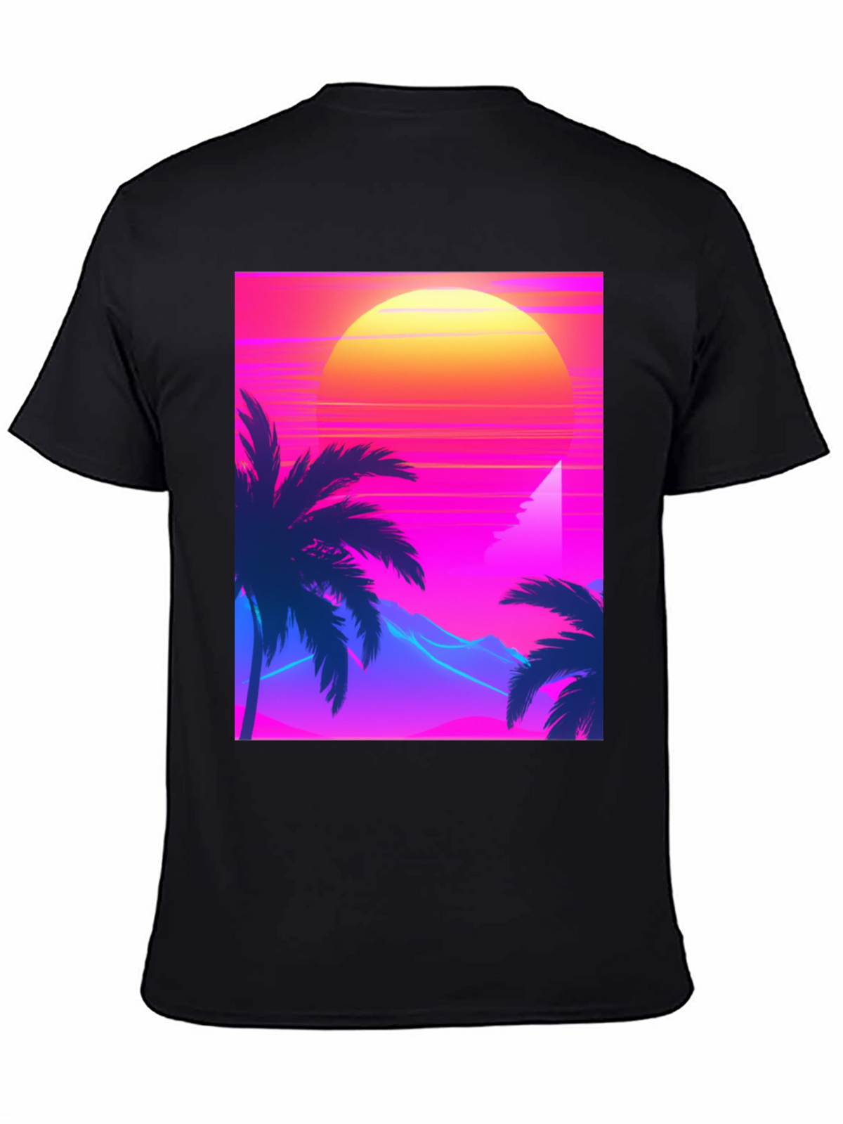 Retro Sunset T-Shirt - 80s Style Palm Tree Tee