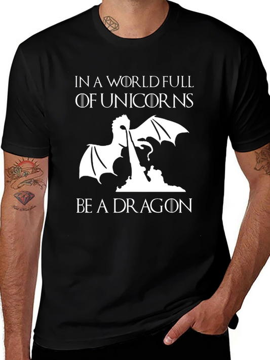Be A Dragon Graphic Tee - Black