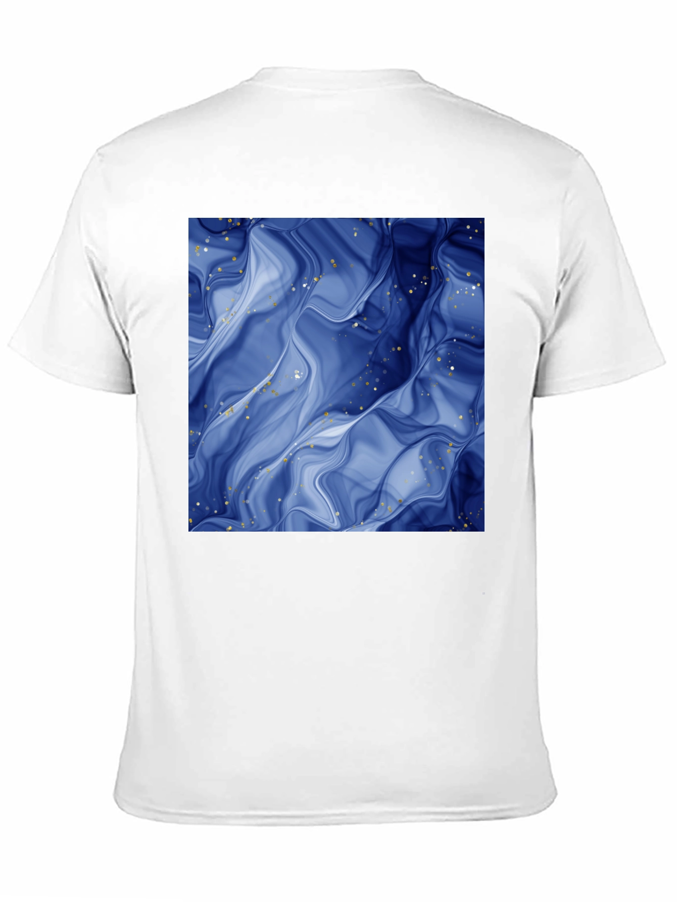 Abstract Blue Marble Graphic Black T-Shirt