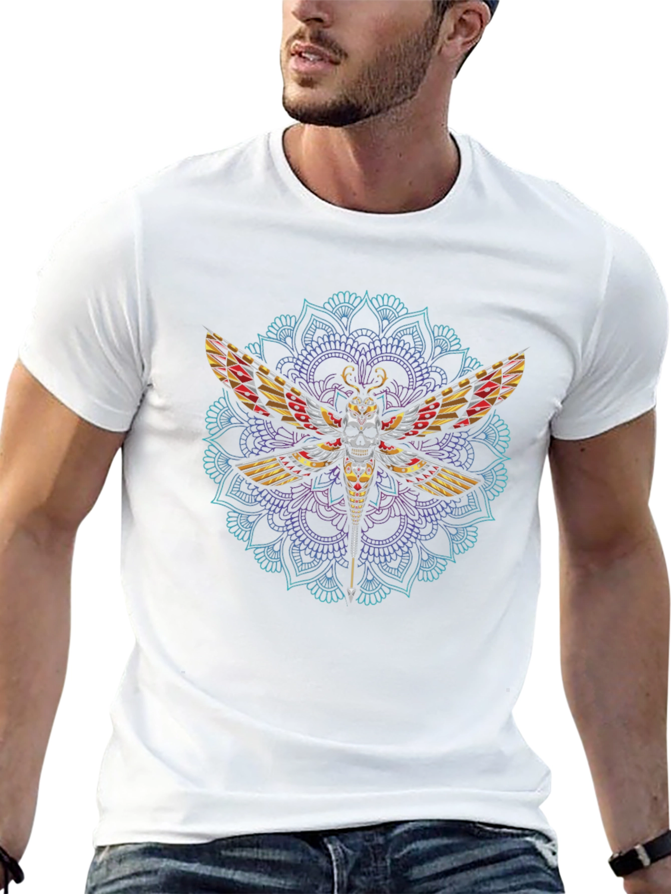 Skull Moth Mandala T-Shirt