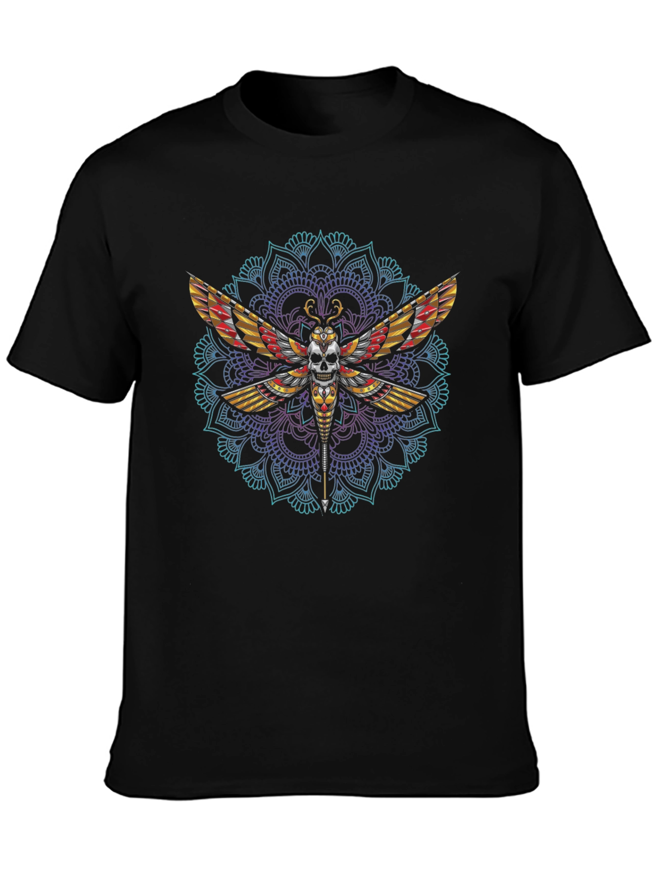 Skull Moth Mandala T-Shirt