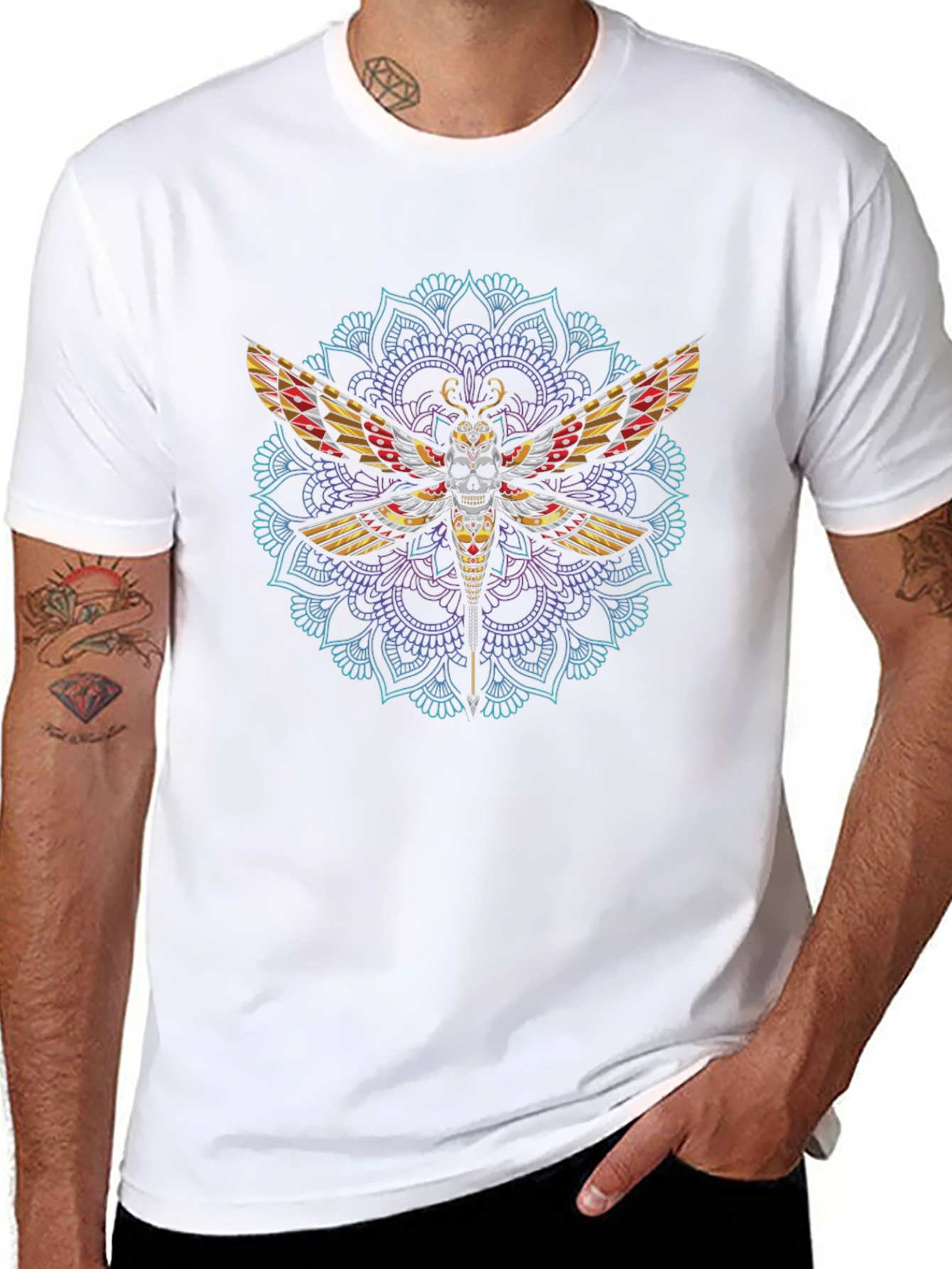 Skull Moth Mandala T-Shirt