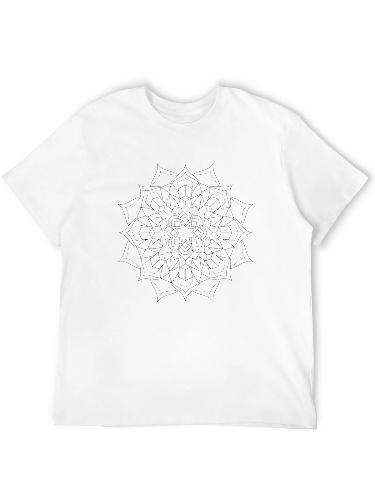 Mens Black Mandala Graphic Tee - Casual Comfort