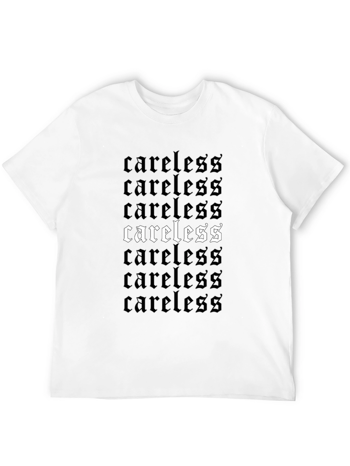 Careless Graphic Print Black T-Shirt