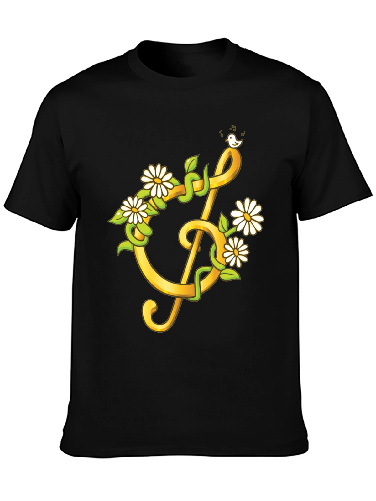 Floral Treble Clef Graphic T-Shirt