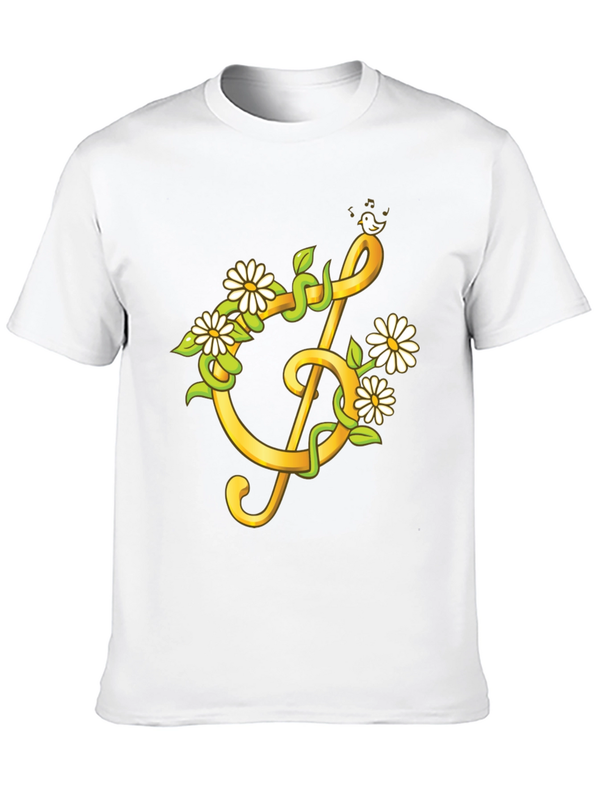 Floral Treble Clef Graphic T-Shirt