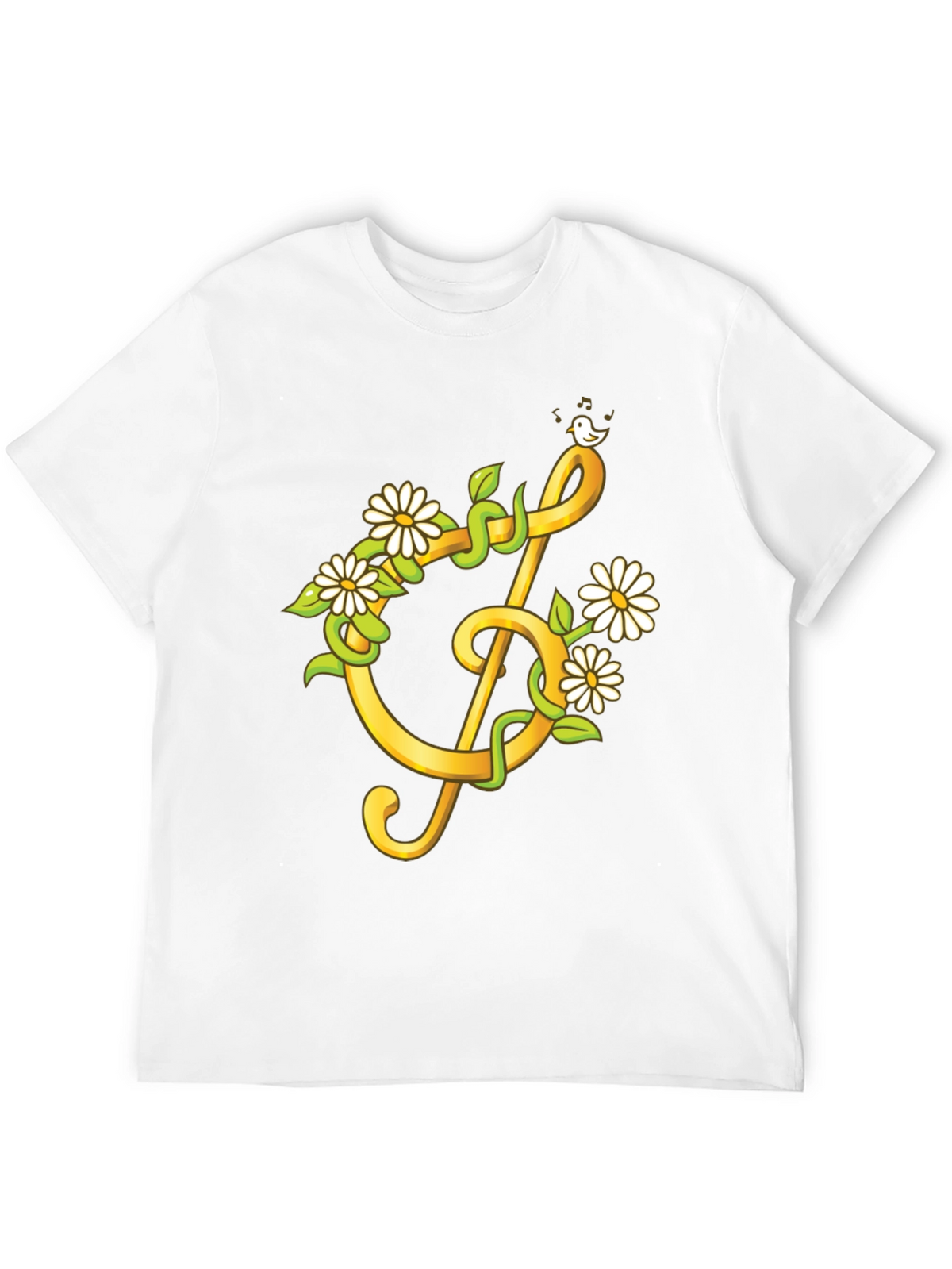 Floral Treble Clef Graphic T-Shirt