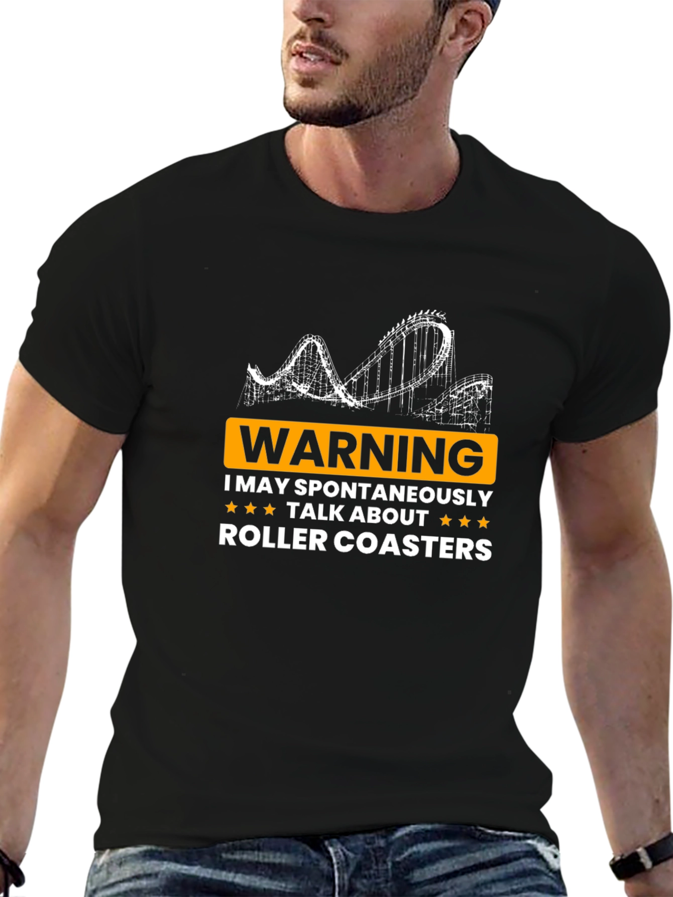 Roller Coaster Enthusiast T-Shirt - Warning Spontaneous Talk