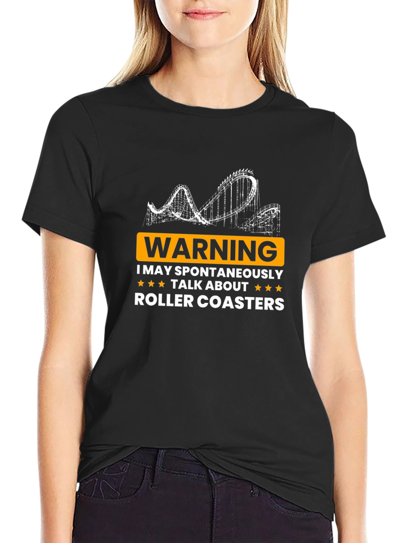 Roller Coaster Enthusiast T-Shirt - Warning Spontaneous Talk