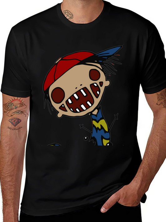 Cartoon Character Graphic Black Tee