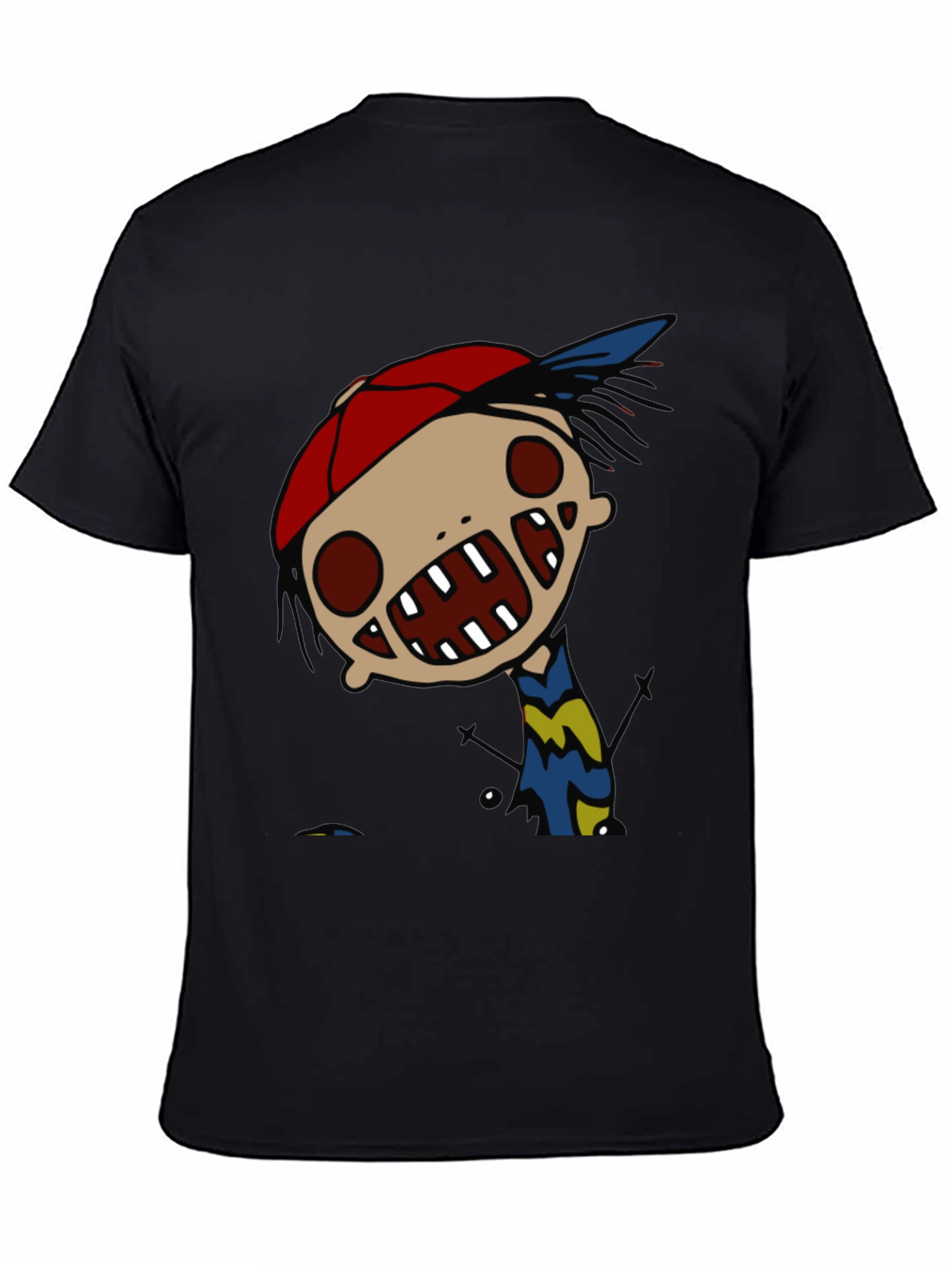Cartoon Character Graphic Black Tee