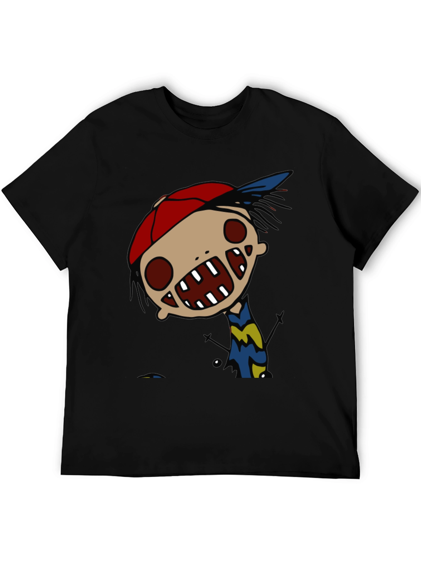 Cartoon Character Graphic Black Tee