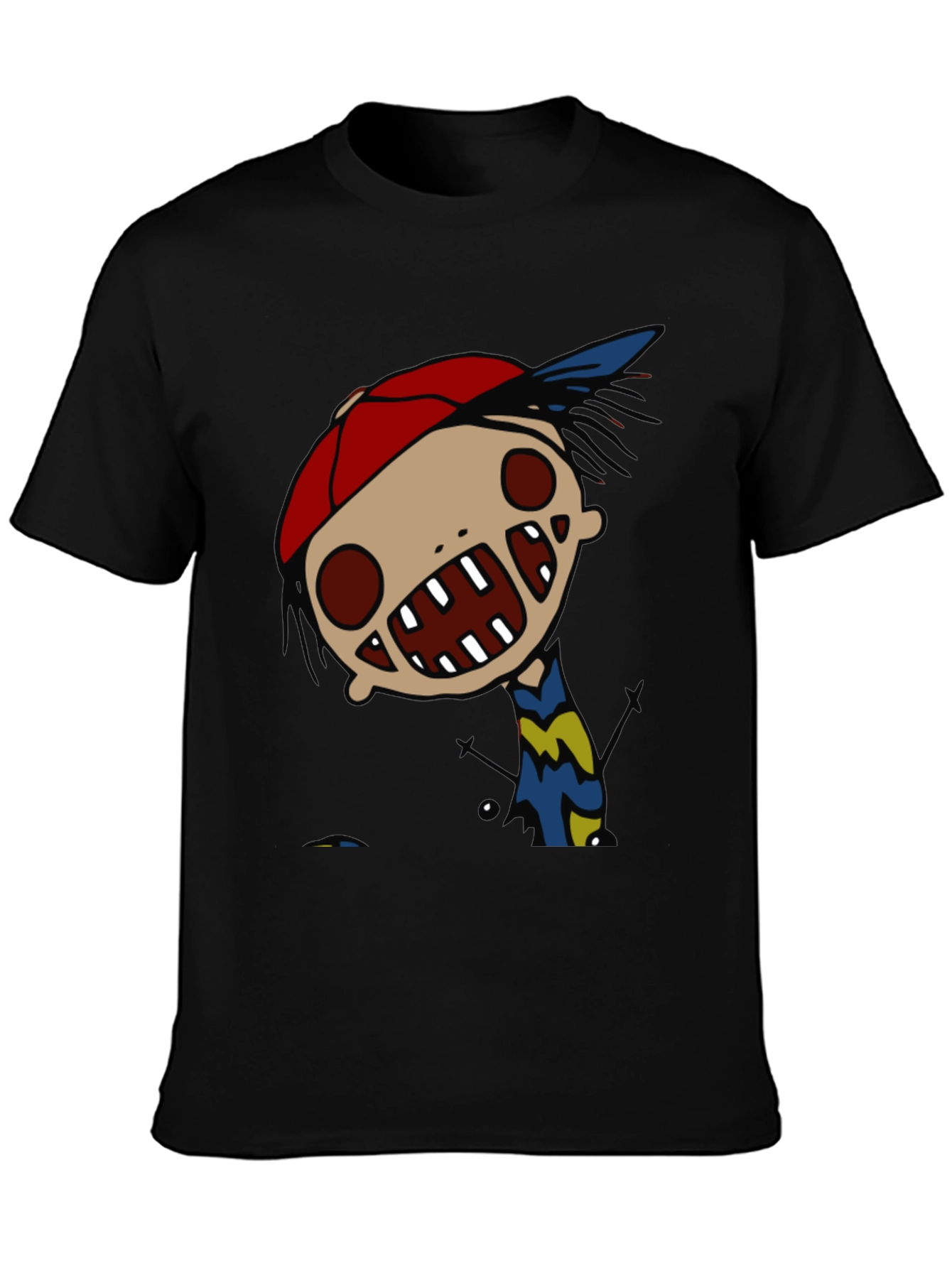 Cartoon Character Graphic Black Tee
