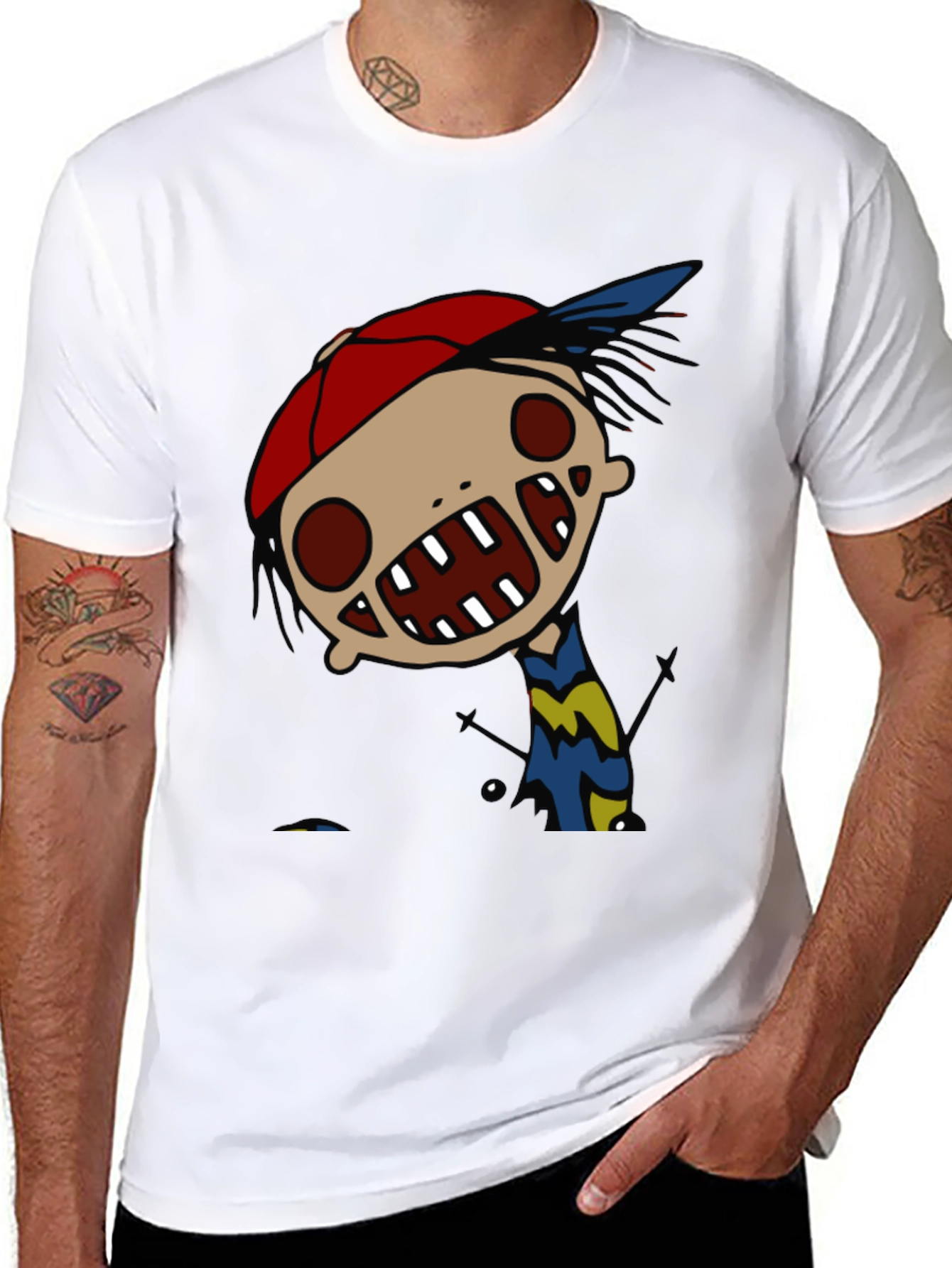 Cartoon Character Graphic Black Tee