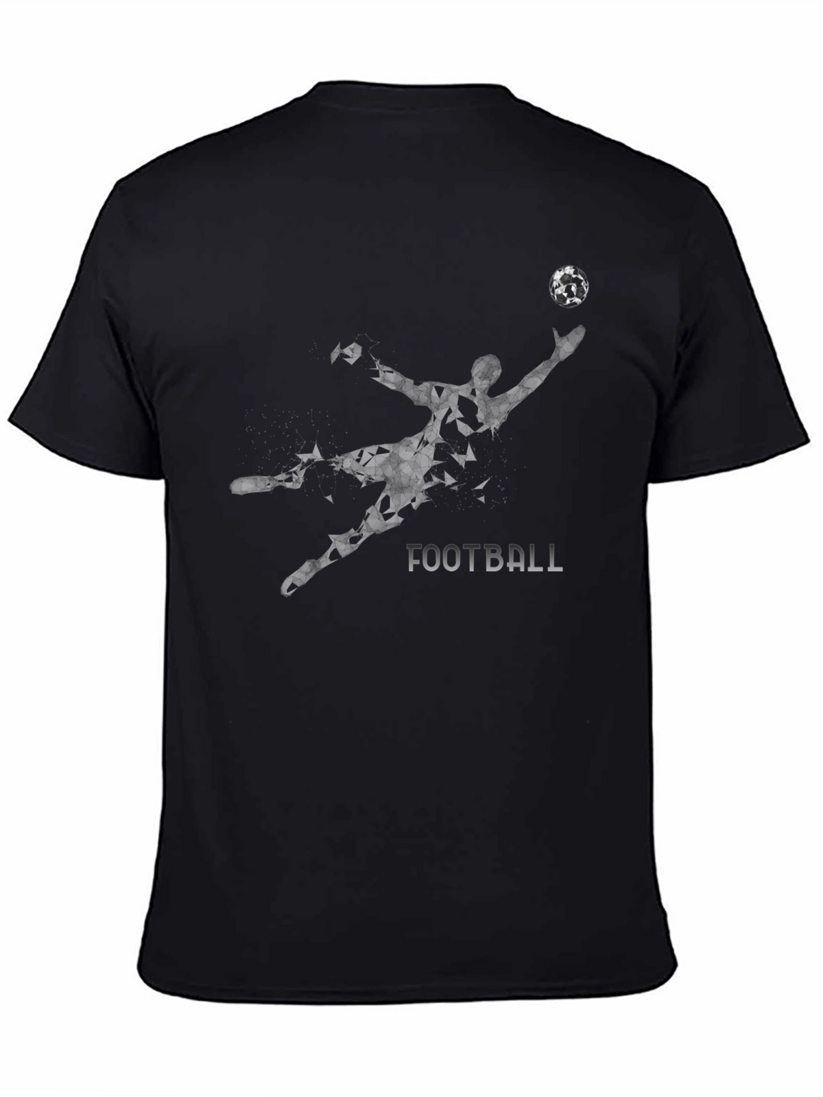 Geometric Football Graphic Tee - Black