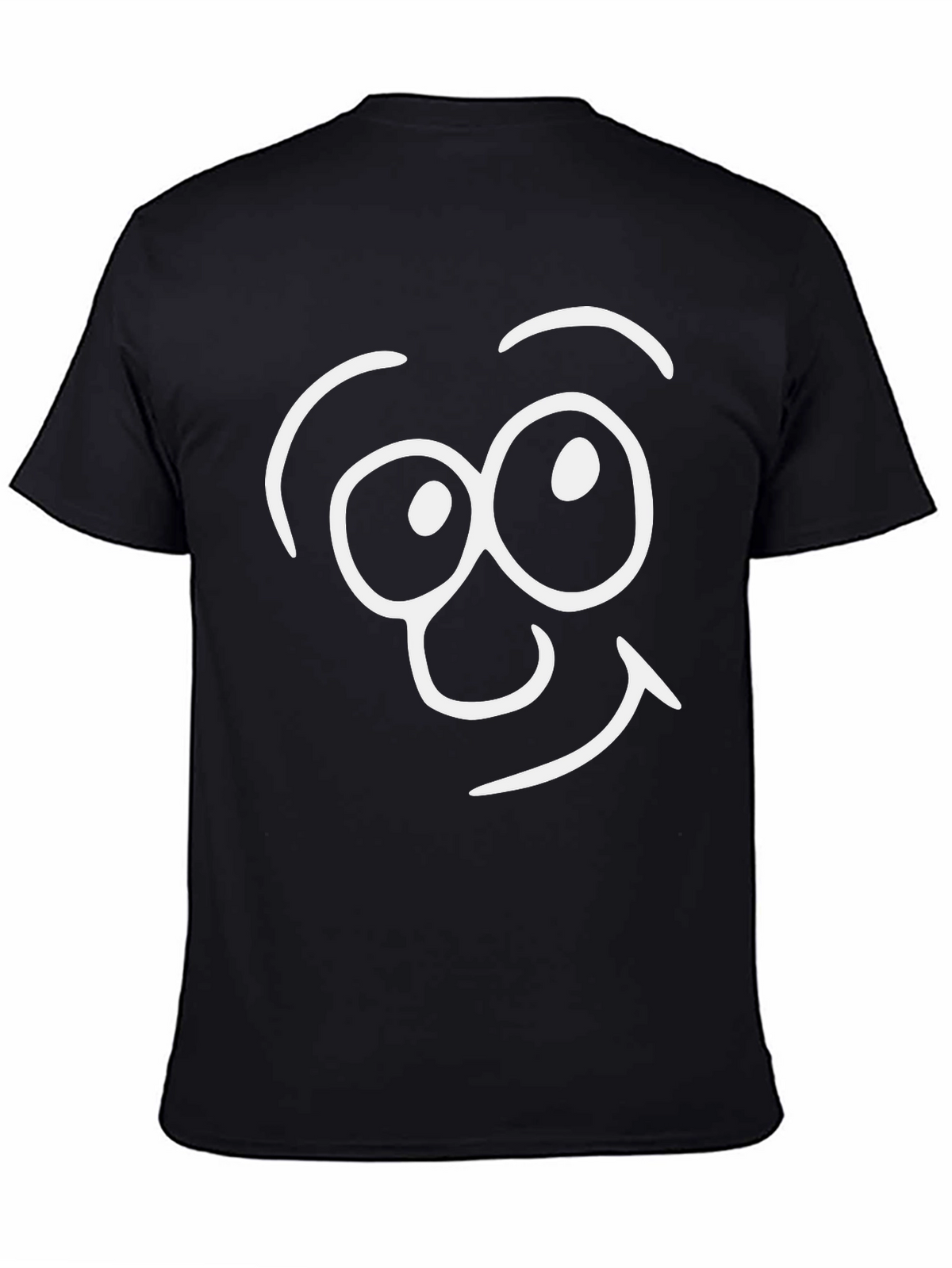 Funny Face Graphic Tee - Black Cotton T-Shirt