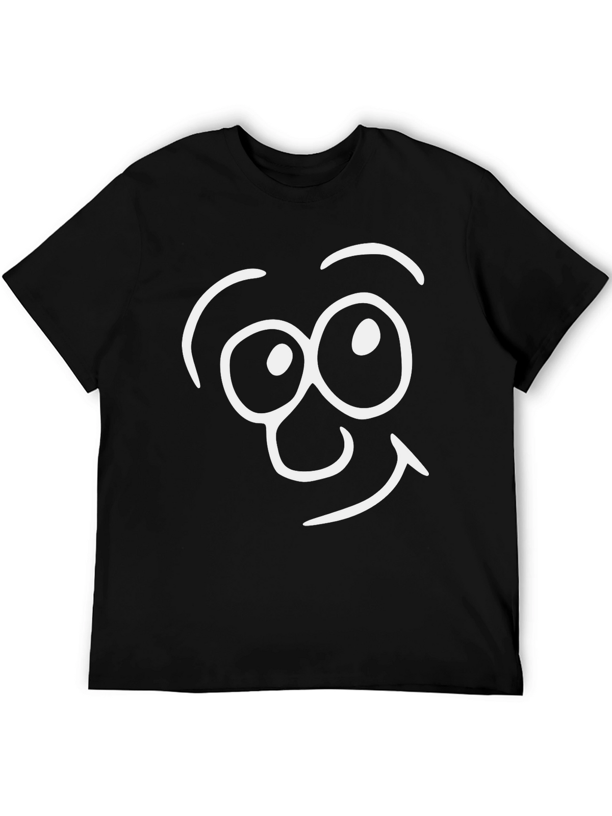 Funny Face Graphic Tee - Black Cotton T-Shirt