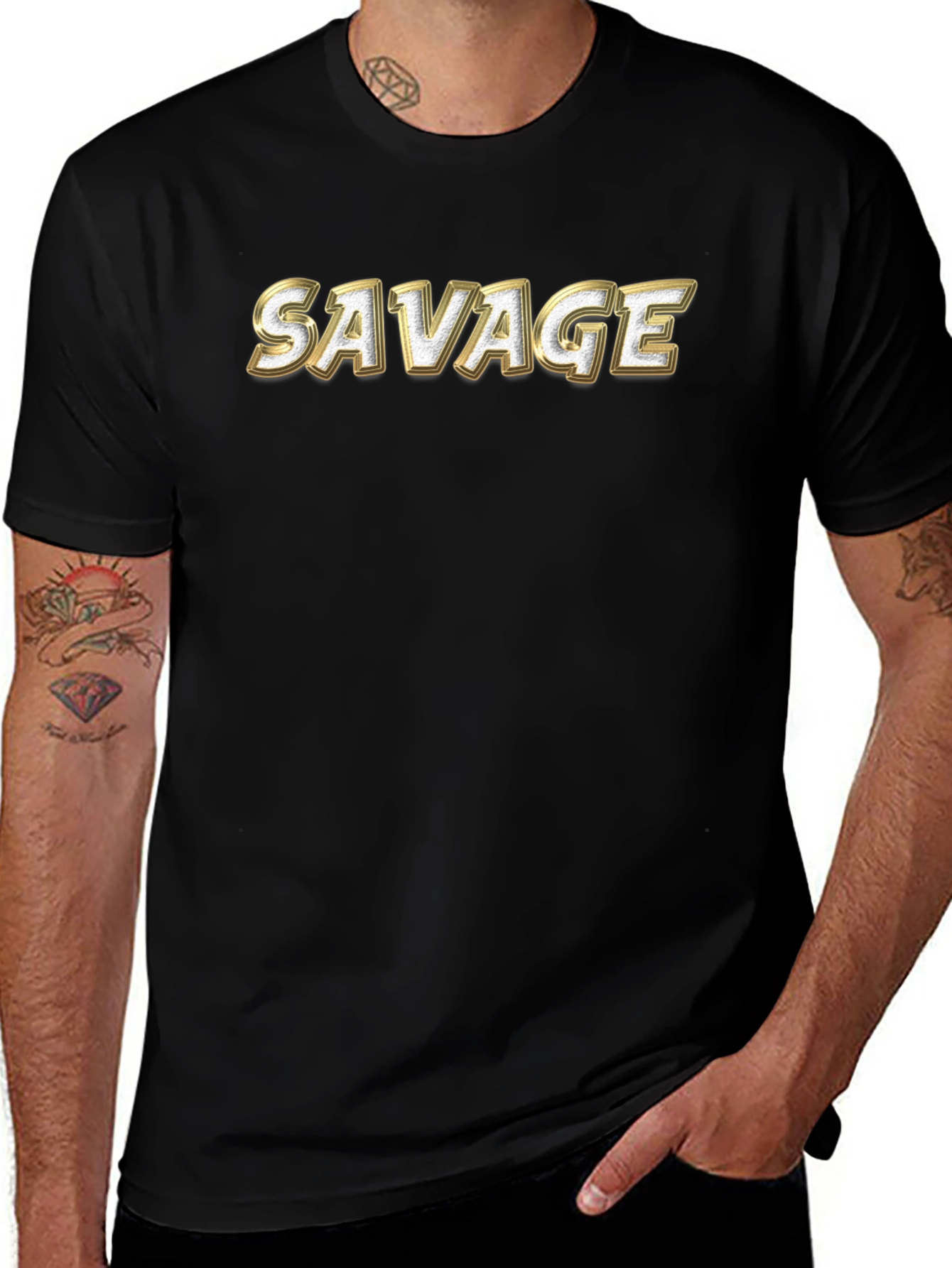Savage Graphic Print Crew Neck T-Shirt