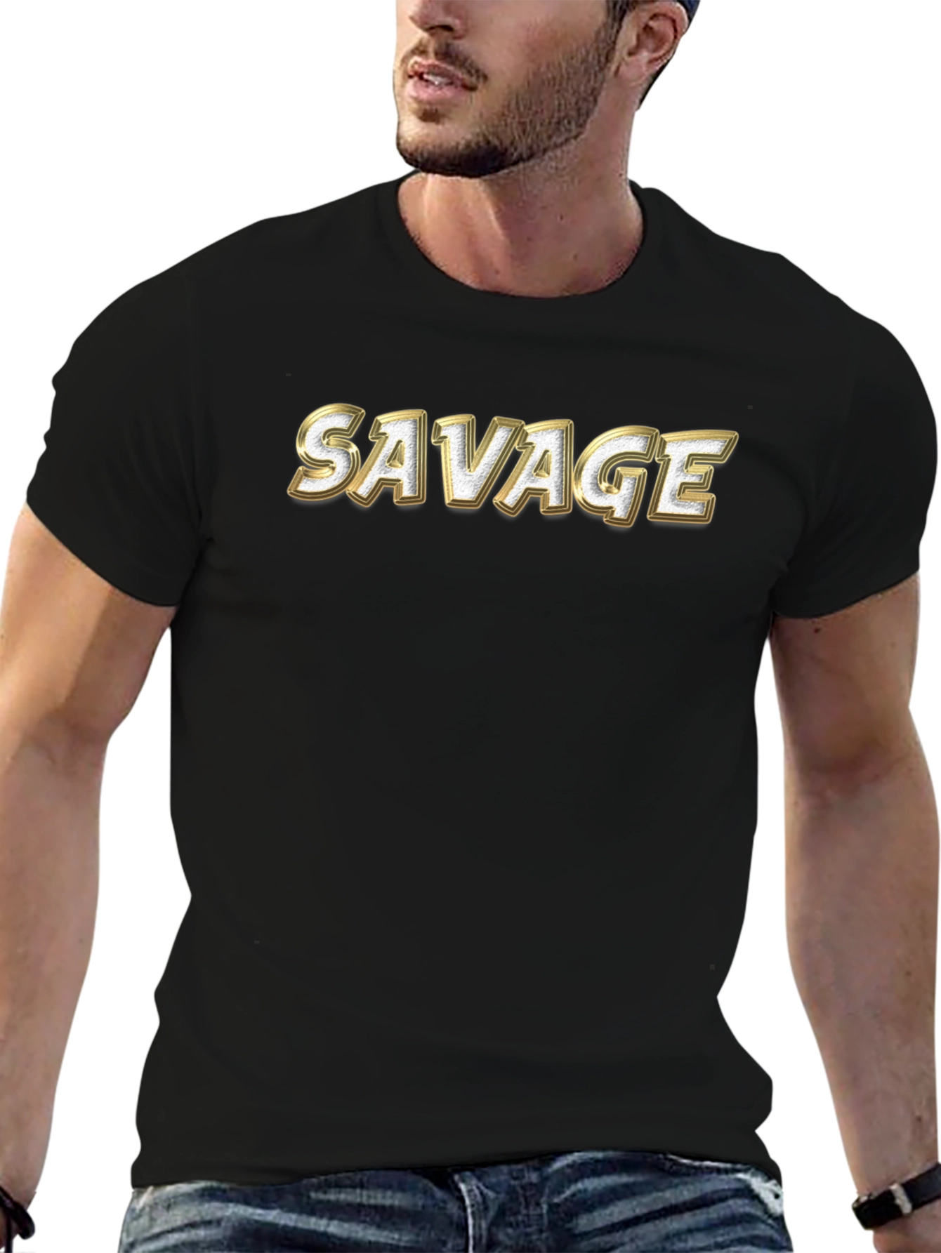 Savage Graphic Print Crew Neck T-Shirt