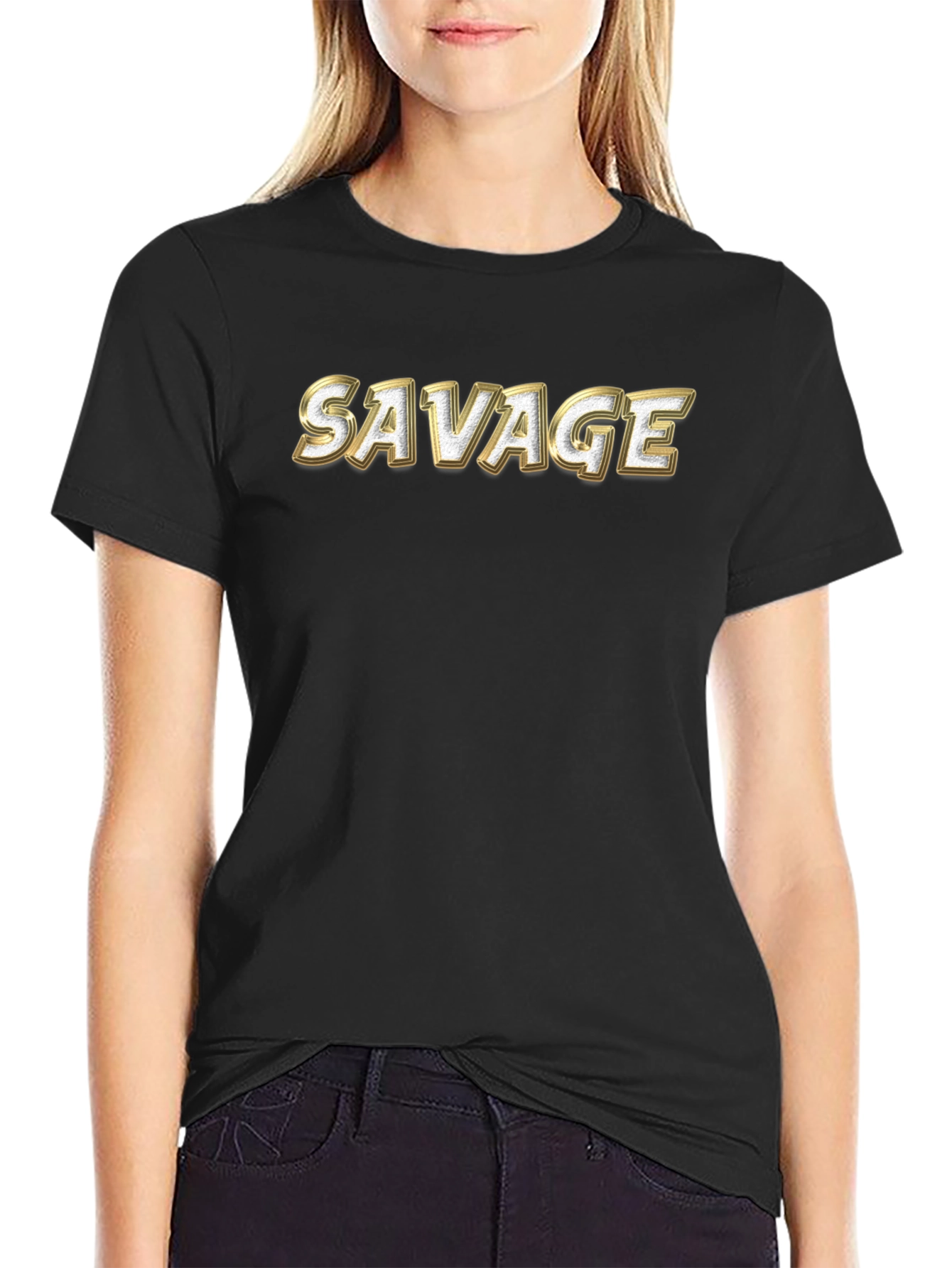 Savage Graphic Print Crew Neck T-Shirt