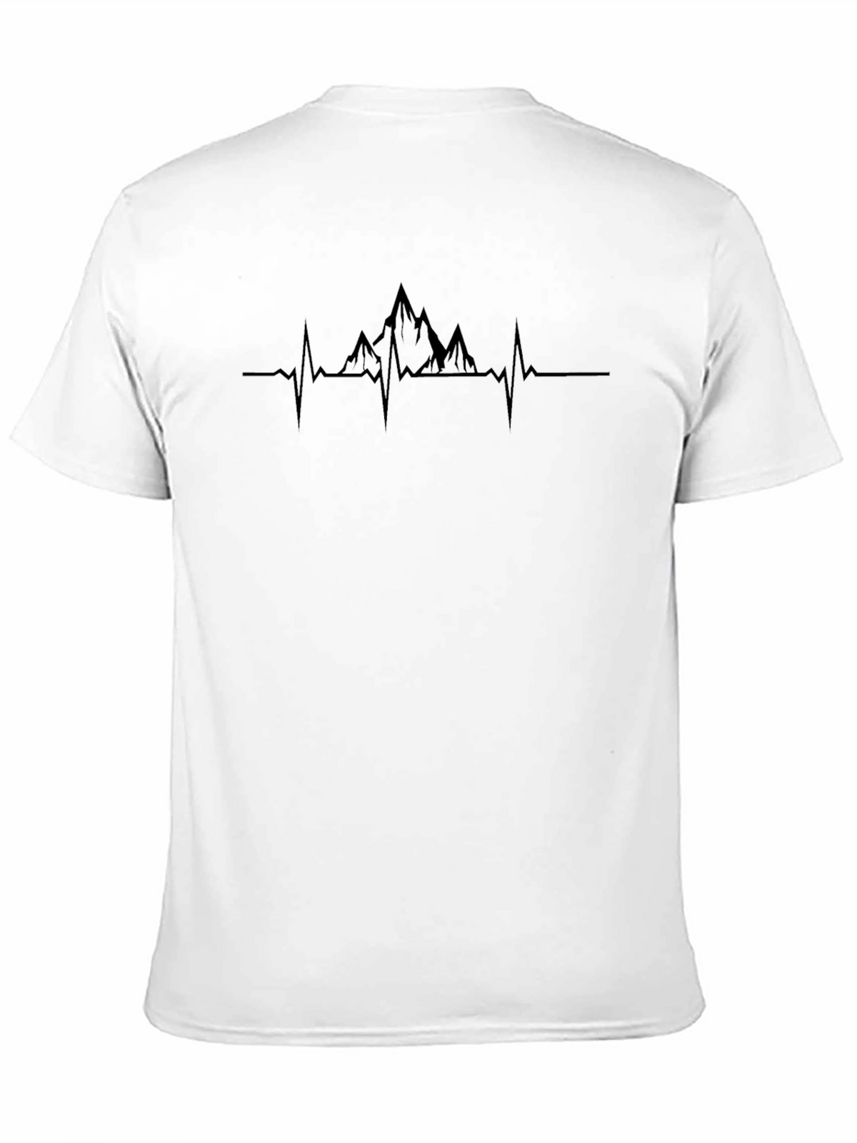Mountain Heartbeat Graphic Tee - Black Crew Neck