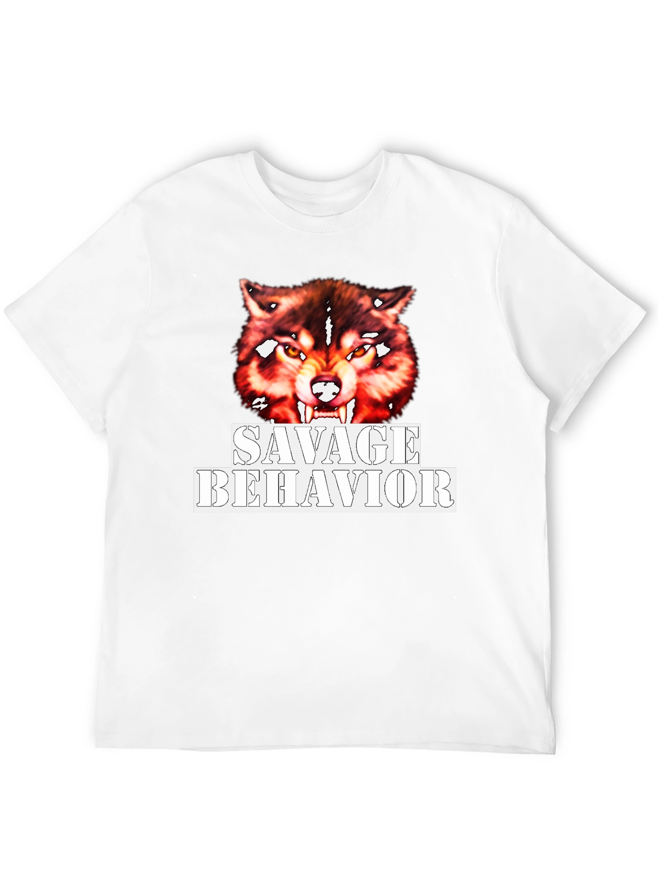 Savage Behavior Wolf Graphic Black T-Shirt
