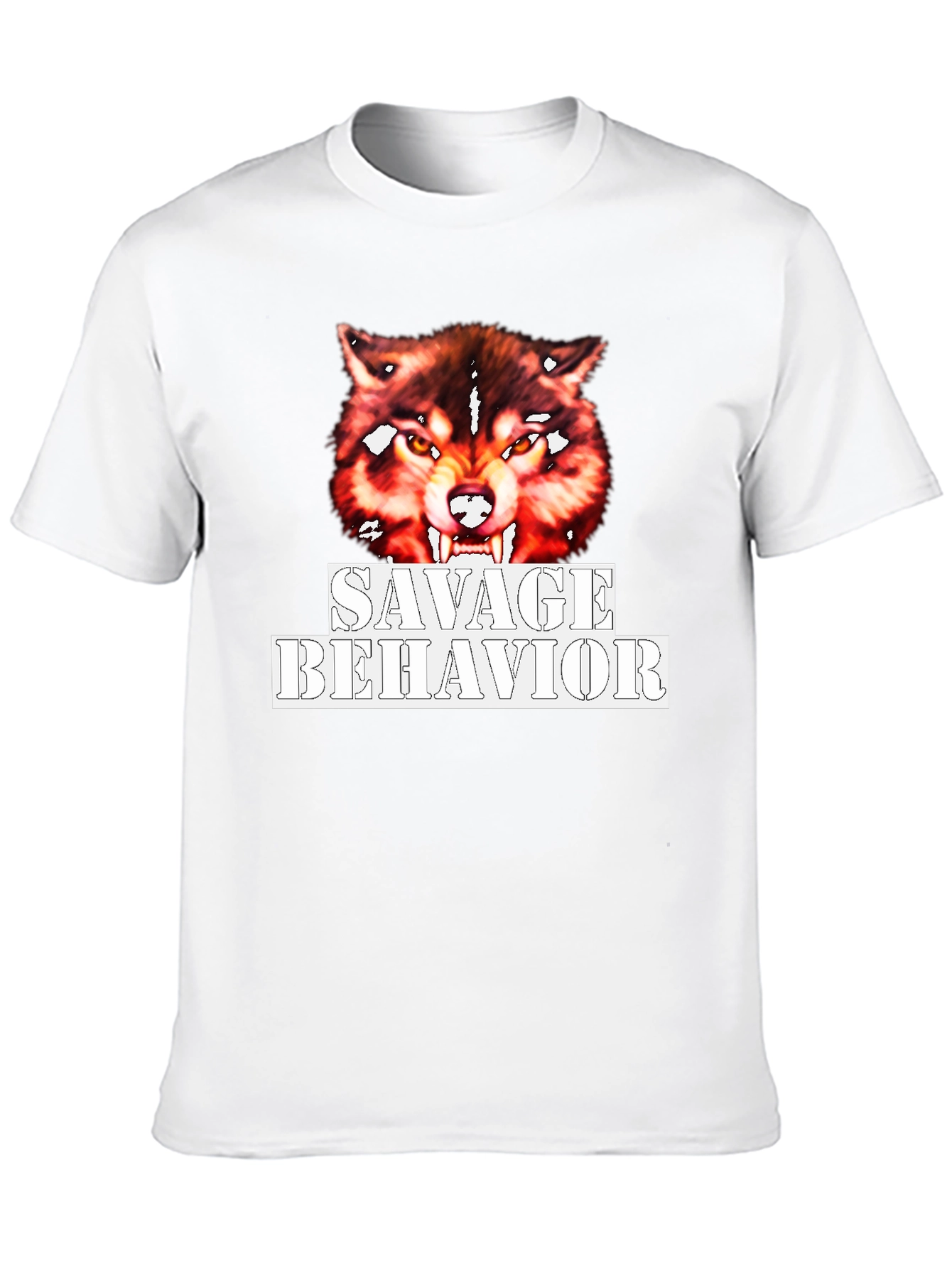 Savage Behavior Wolf Graphic Black T-Shirt