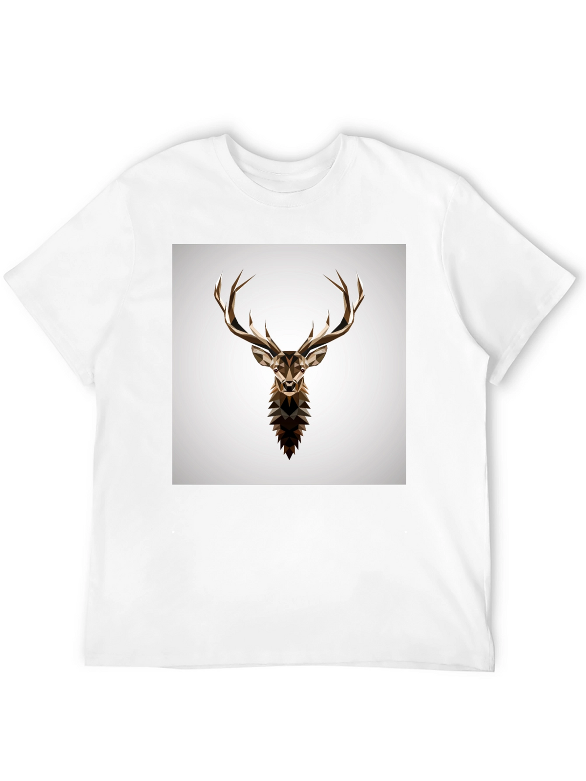 Geometric Deer Graphic Tee - Stylish Mens Black T-Shirt